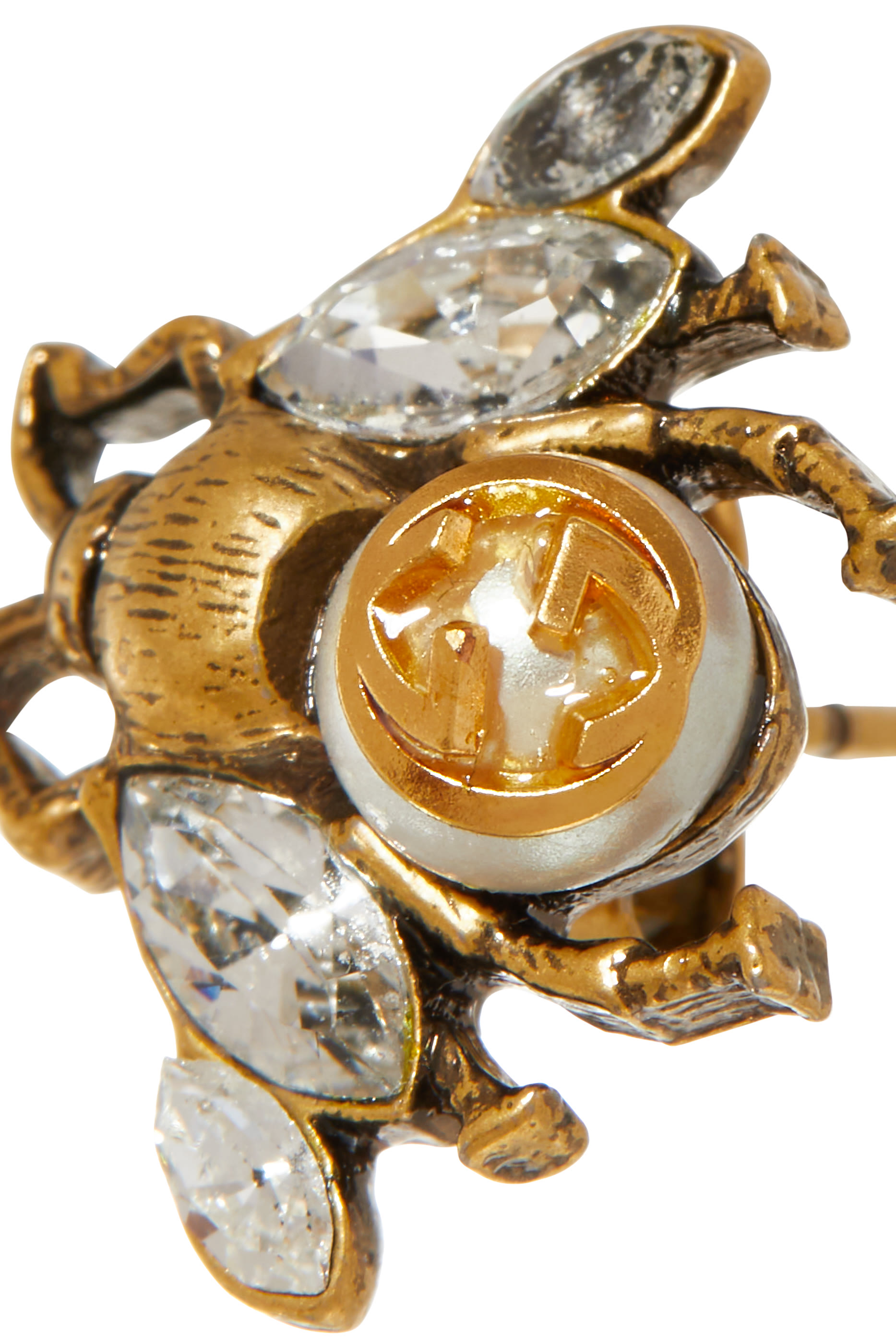 أقراط بتصميم نحلة مرصعة بالكريستال