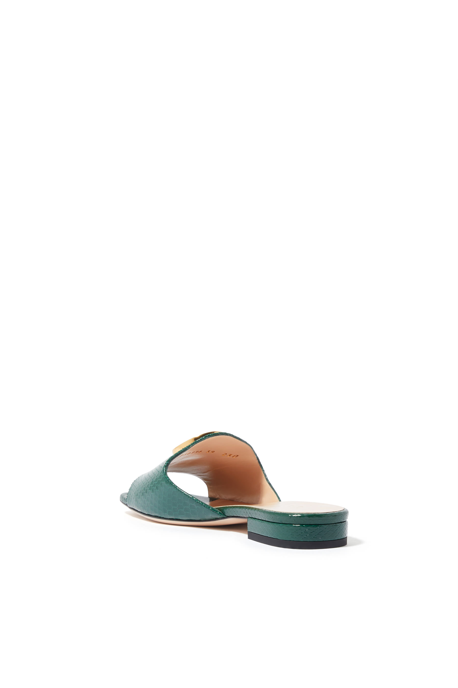 حذاء بلوندي نجوم مفتوح من الخلف بنقشة جلد ثعبان