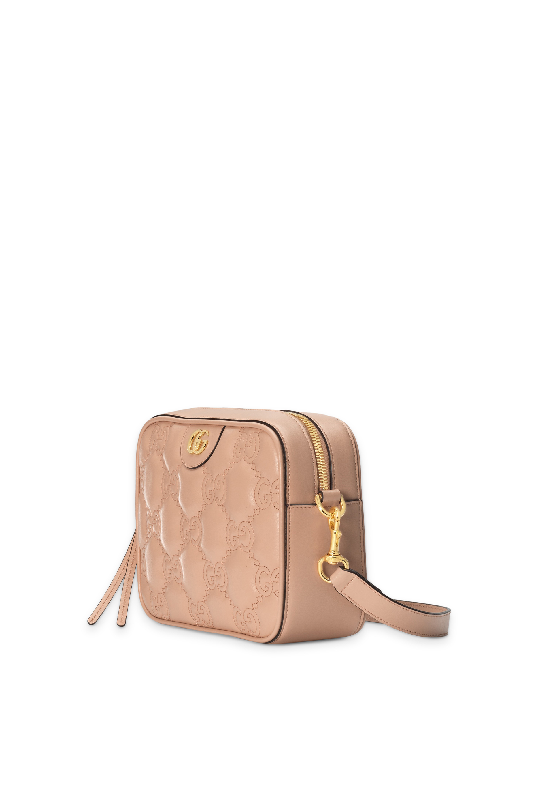 حقيبة كتف صغيرة بنقشة حرفي شعار الماركة جلد مبطن