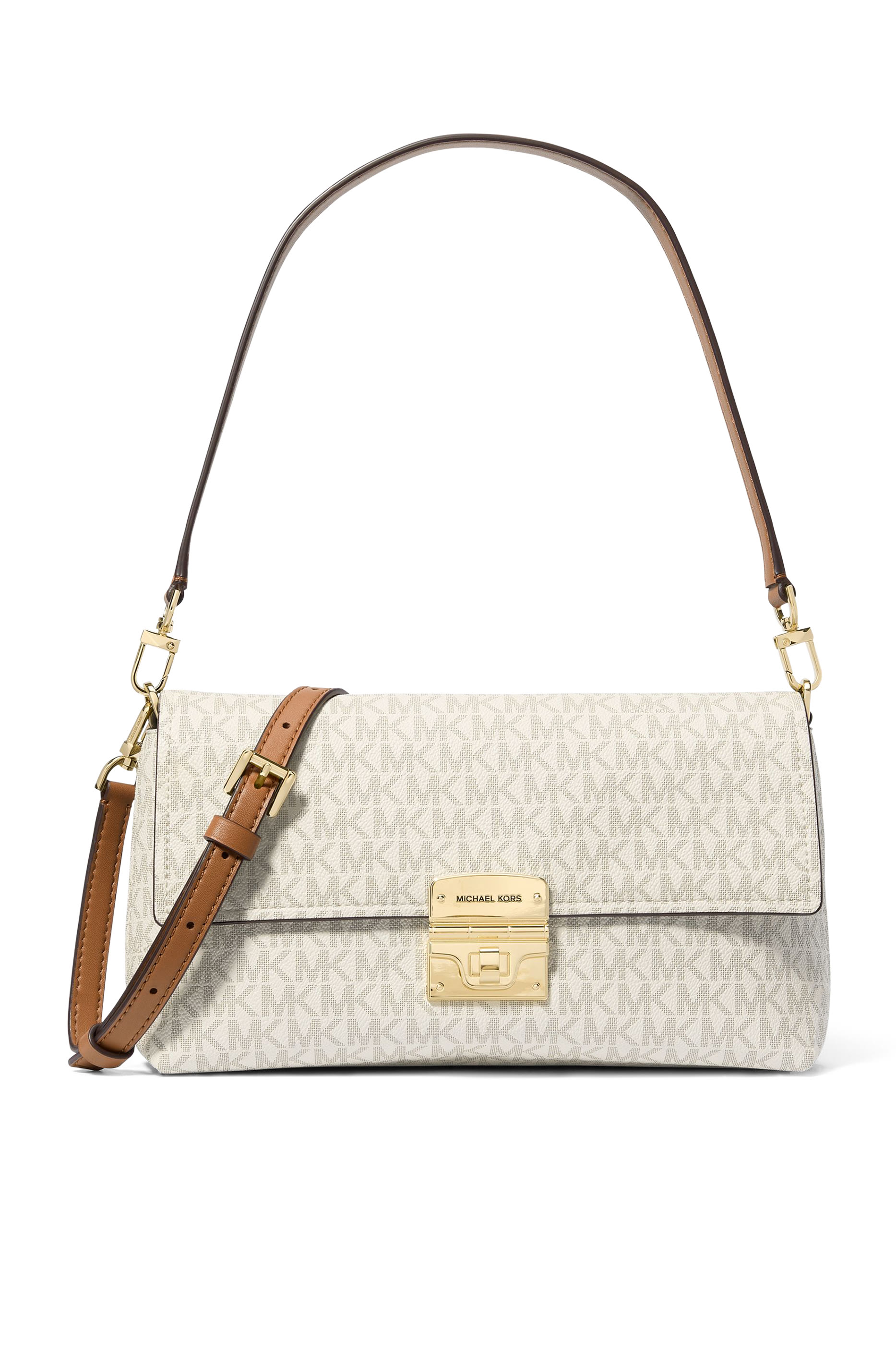 حقيبة كتف آدي متوسطة قابلة للتعديل مزينة بشعار الماركة