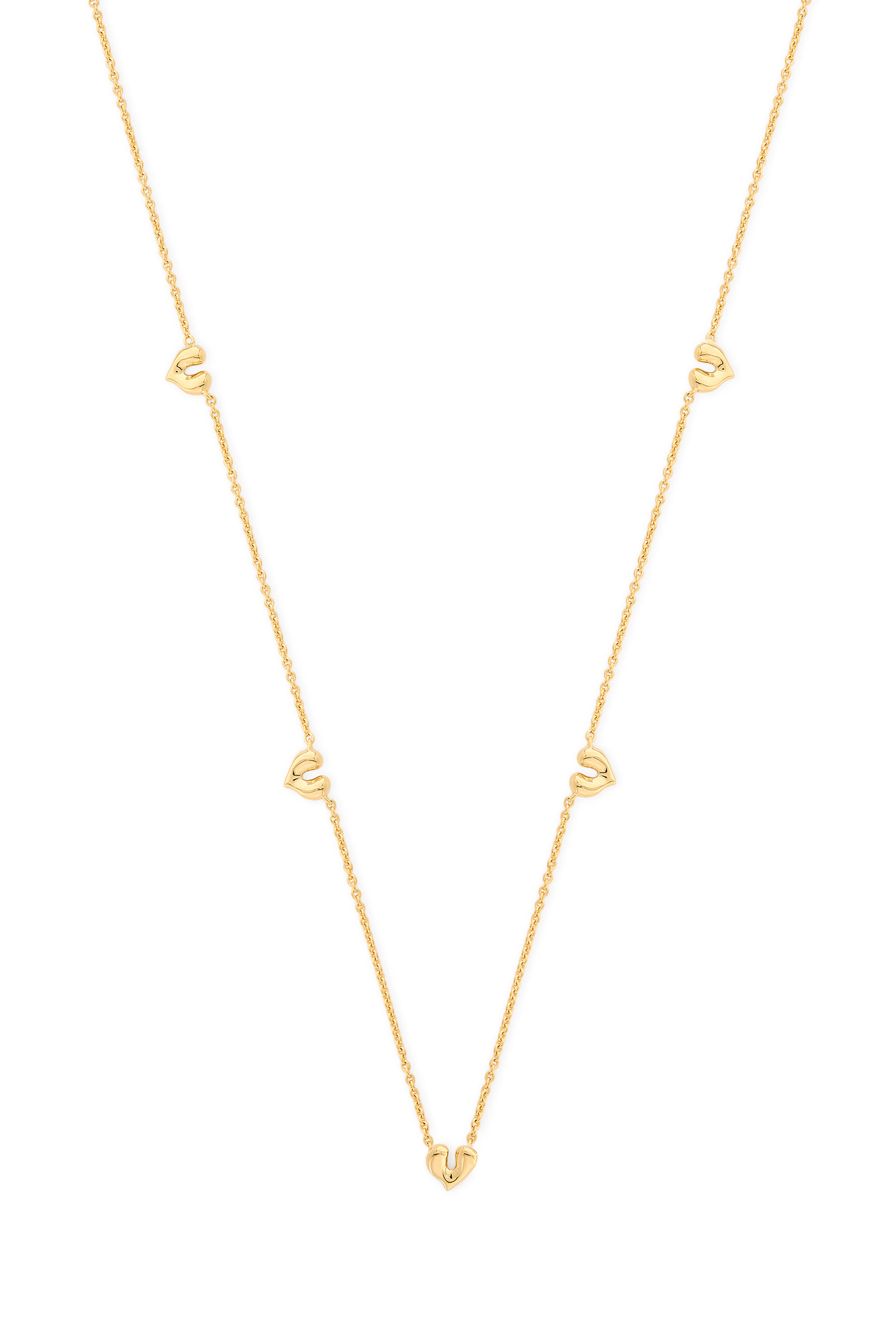 قلادة رقبة مولتن بحلي صغيرة بتصميم قلب، فضة إسترلينية معاد تدويرها مطلية بذهب عيار 18 قيراط معاد تدويره