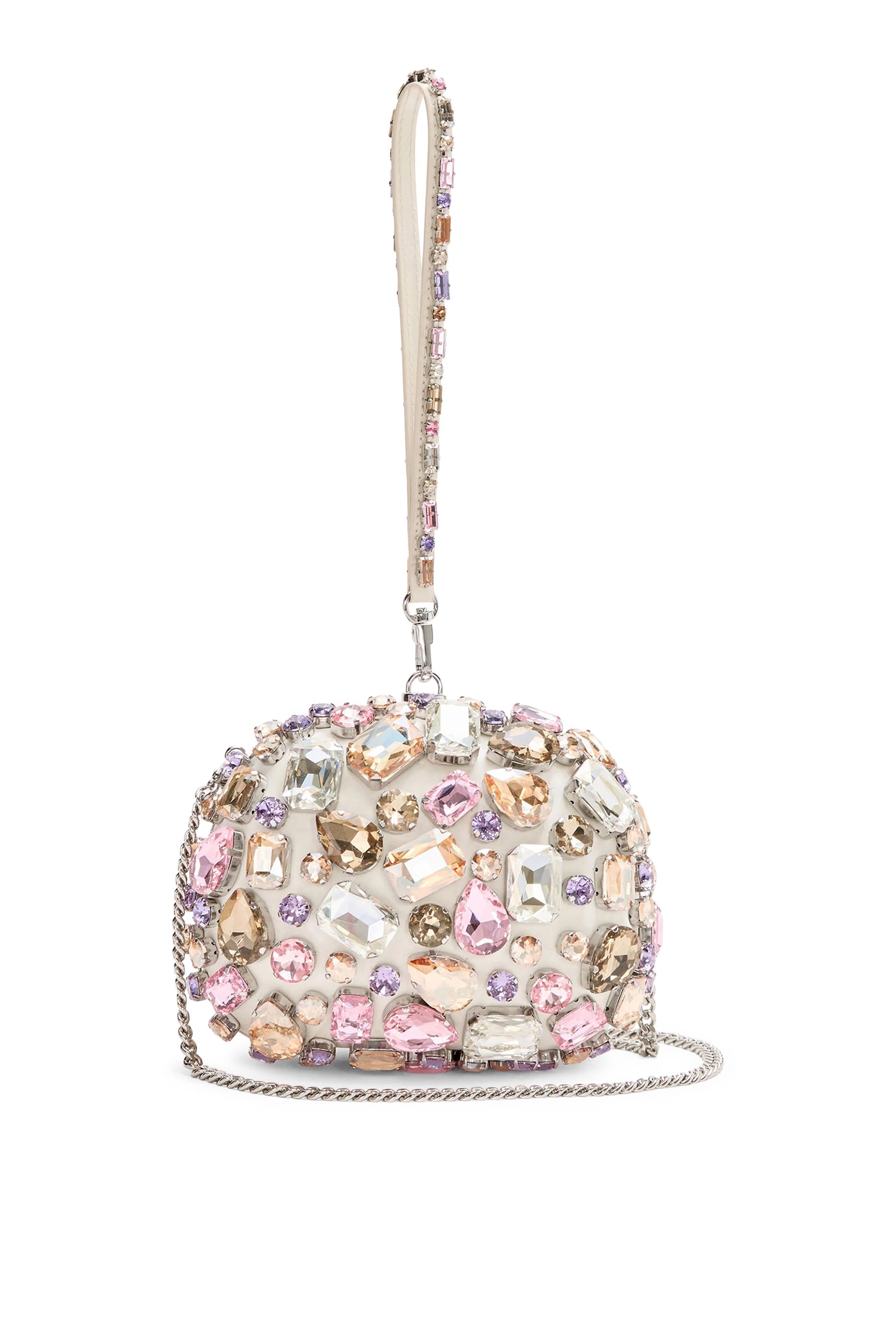 حقيبة كلاتش بيد علوية مرصعة بأحجار متعددة