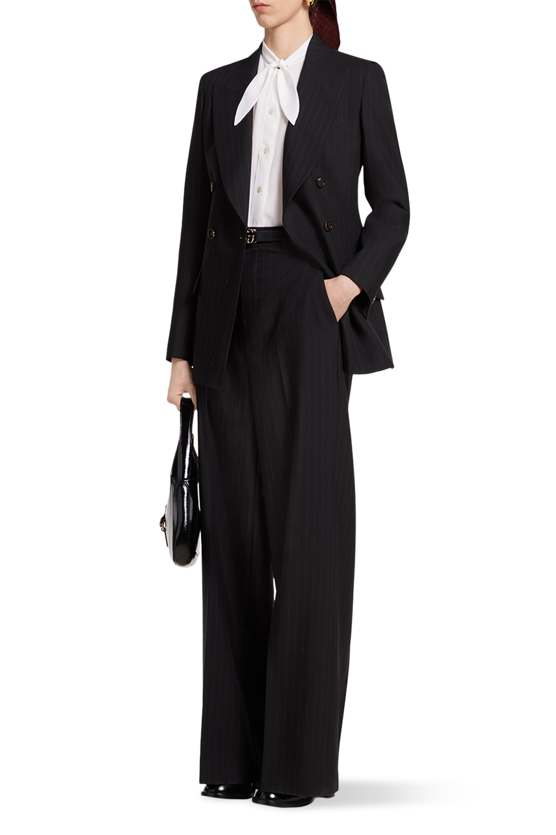 Logo Embroidered Silk Crêpe de Chine Shirt