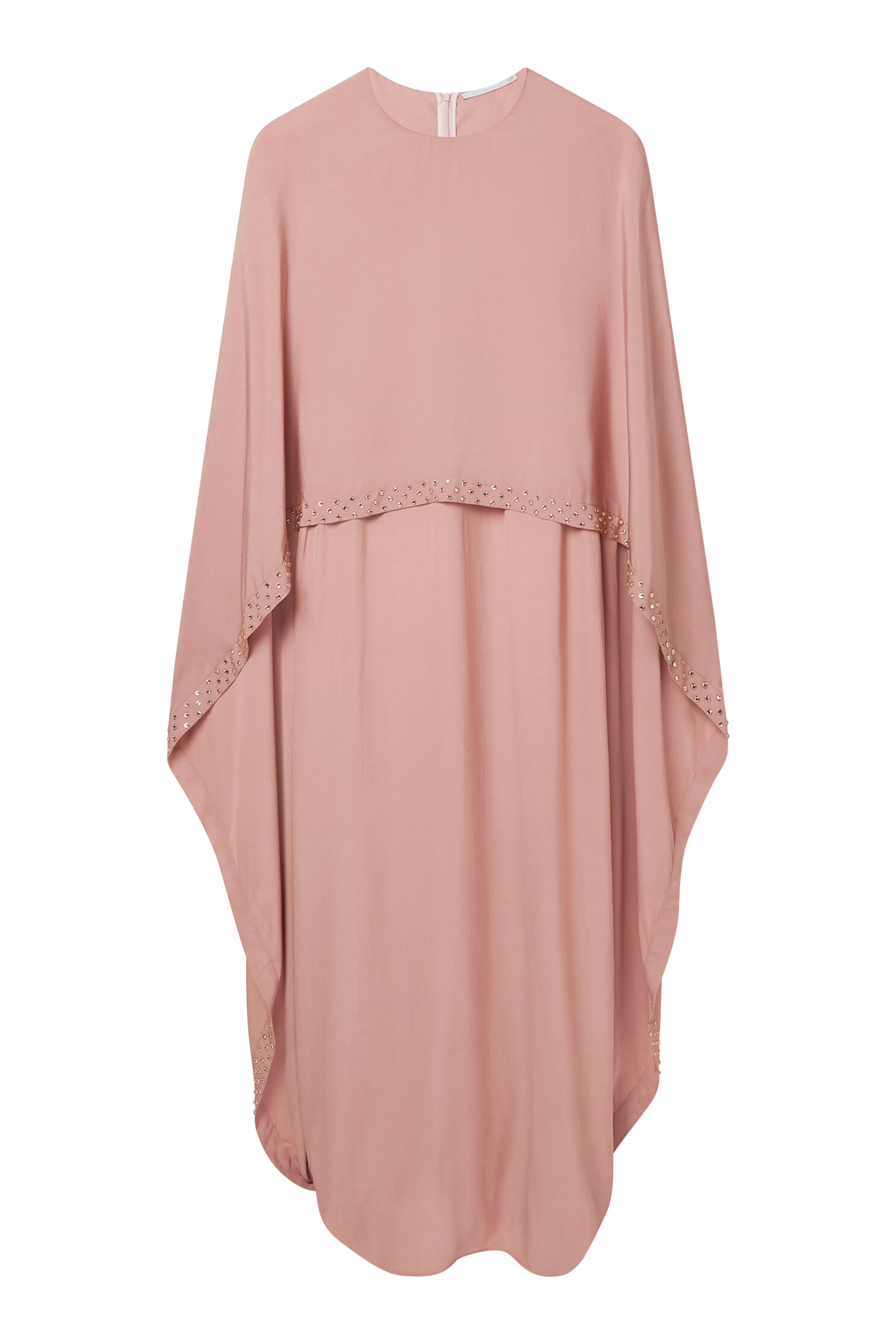 فستان سهرة بكاب مرصع بكريستال خال من الرصاص