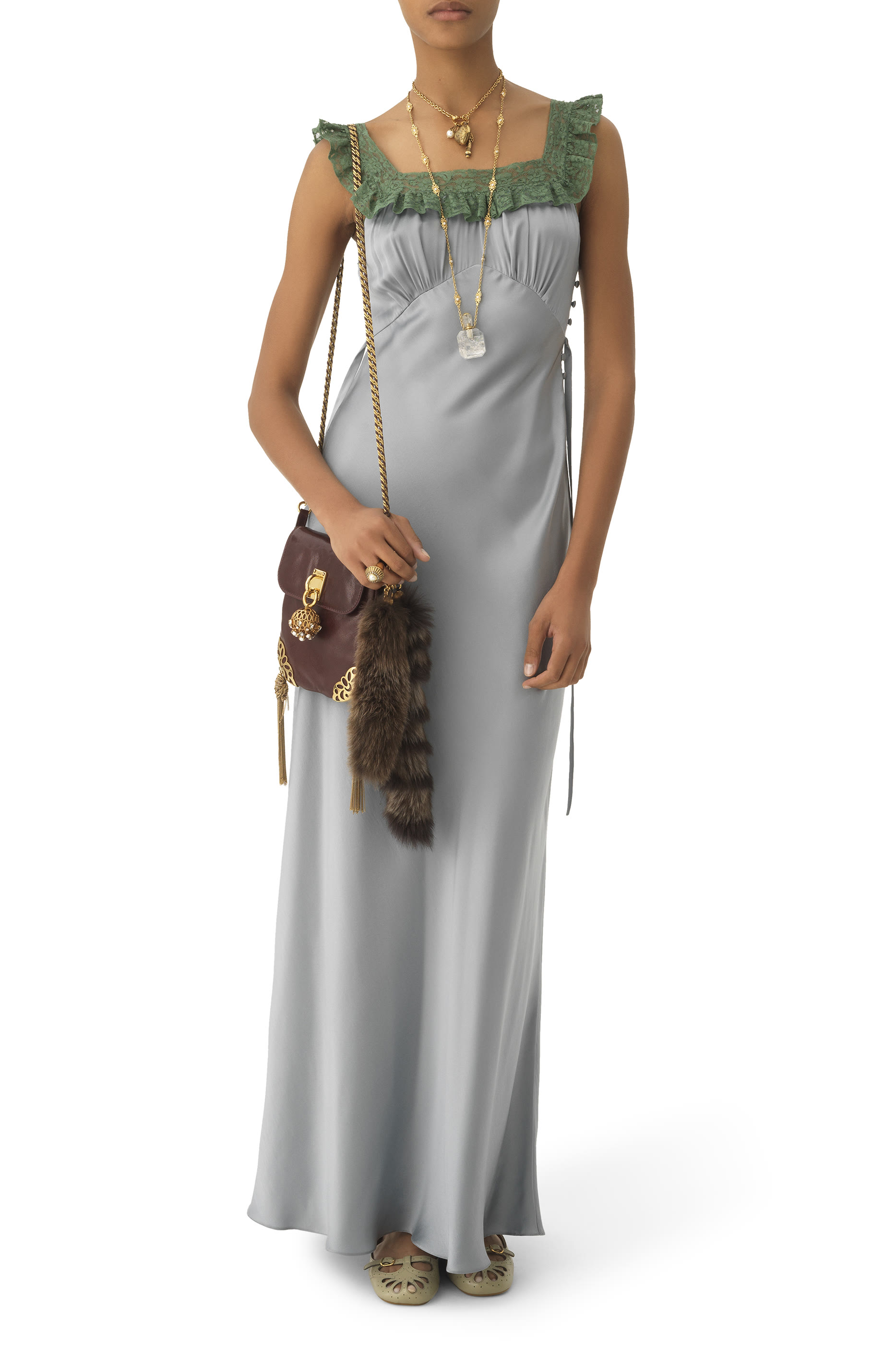 Sleeveless Silk Column Dress
