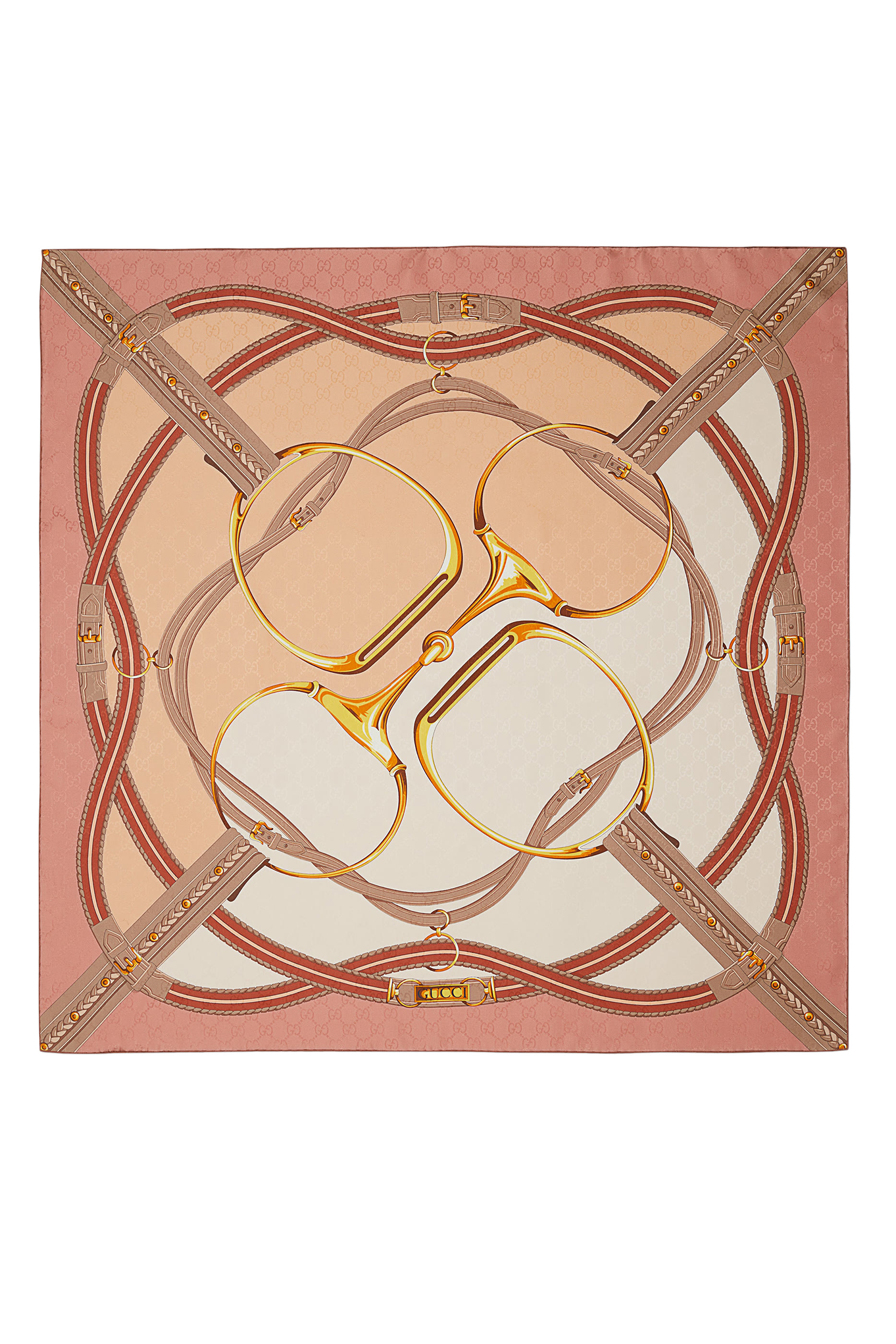 وشاح حرير كاريه بنقشة لجام الحصان