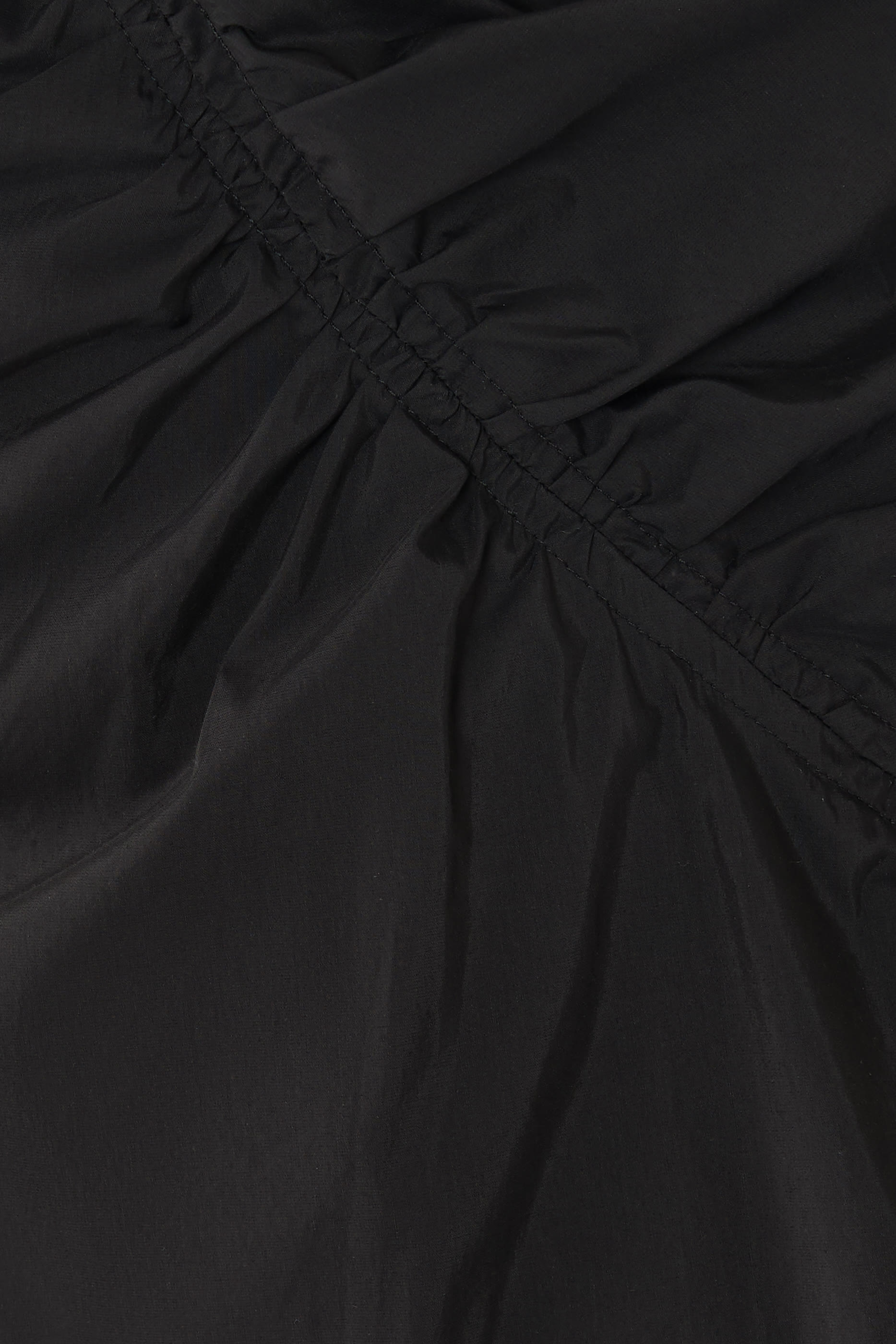 فستان متوسط الطول بتصميم غير متماثل مزموم مزيج قطن 