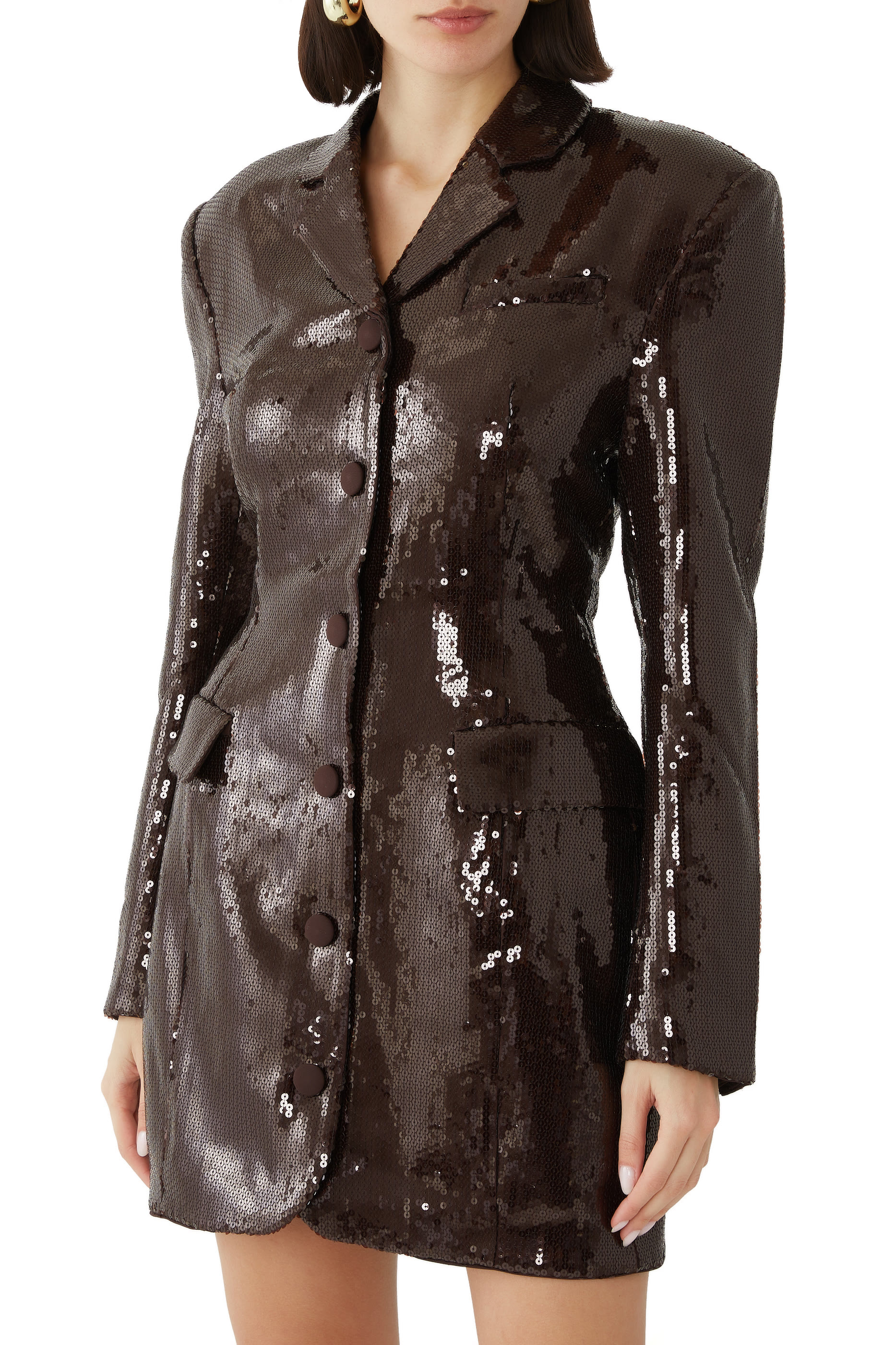 فستان قصير بتصميم بليزر