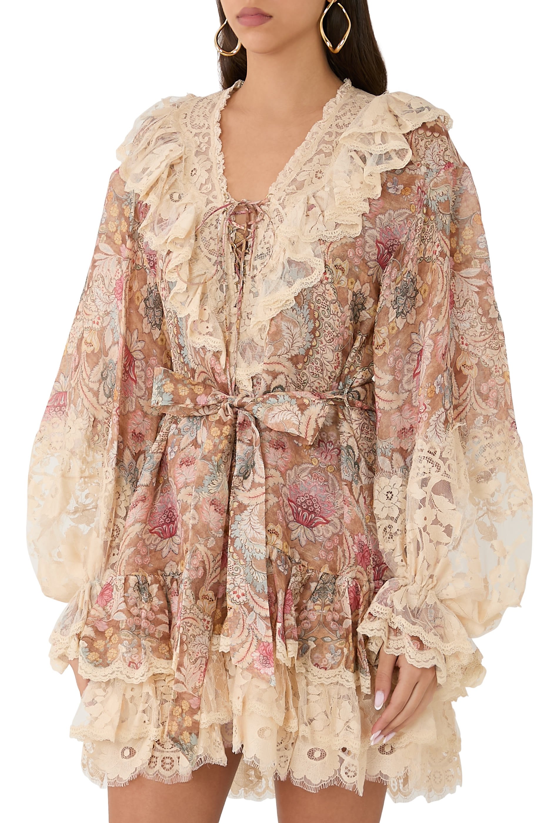 فستان ريبالين قصير بأربطة