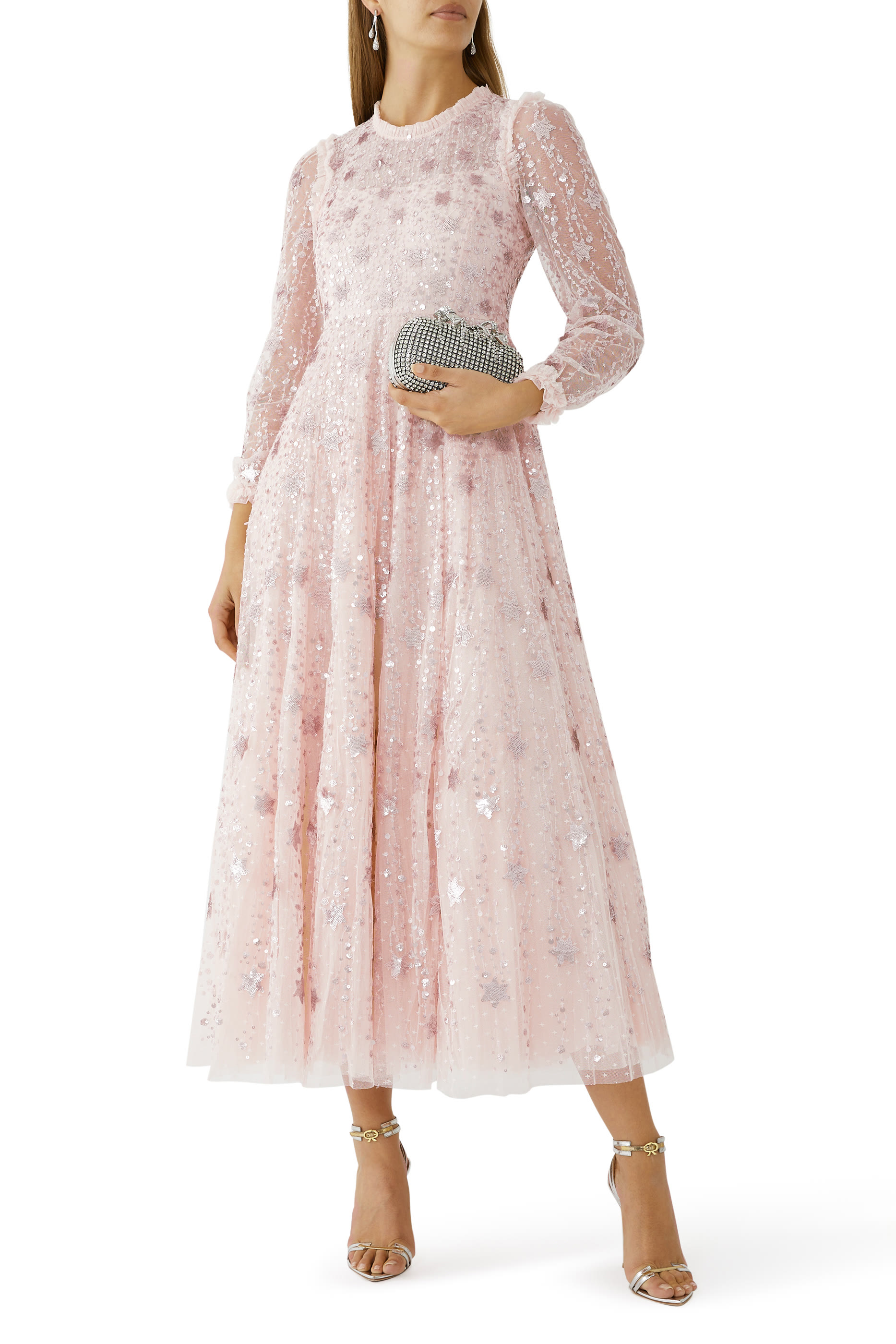 فستان سهرة شوتينغ ستار بأكمام طويلة بطول الكاحل