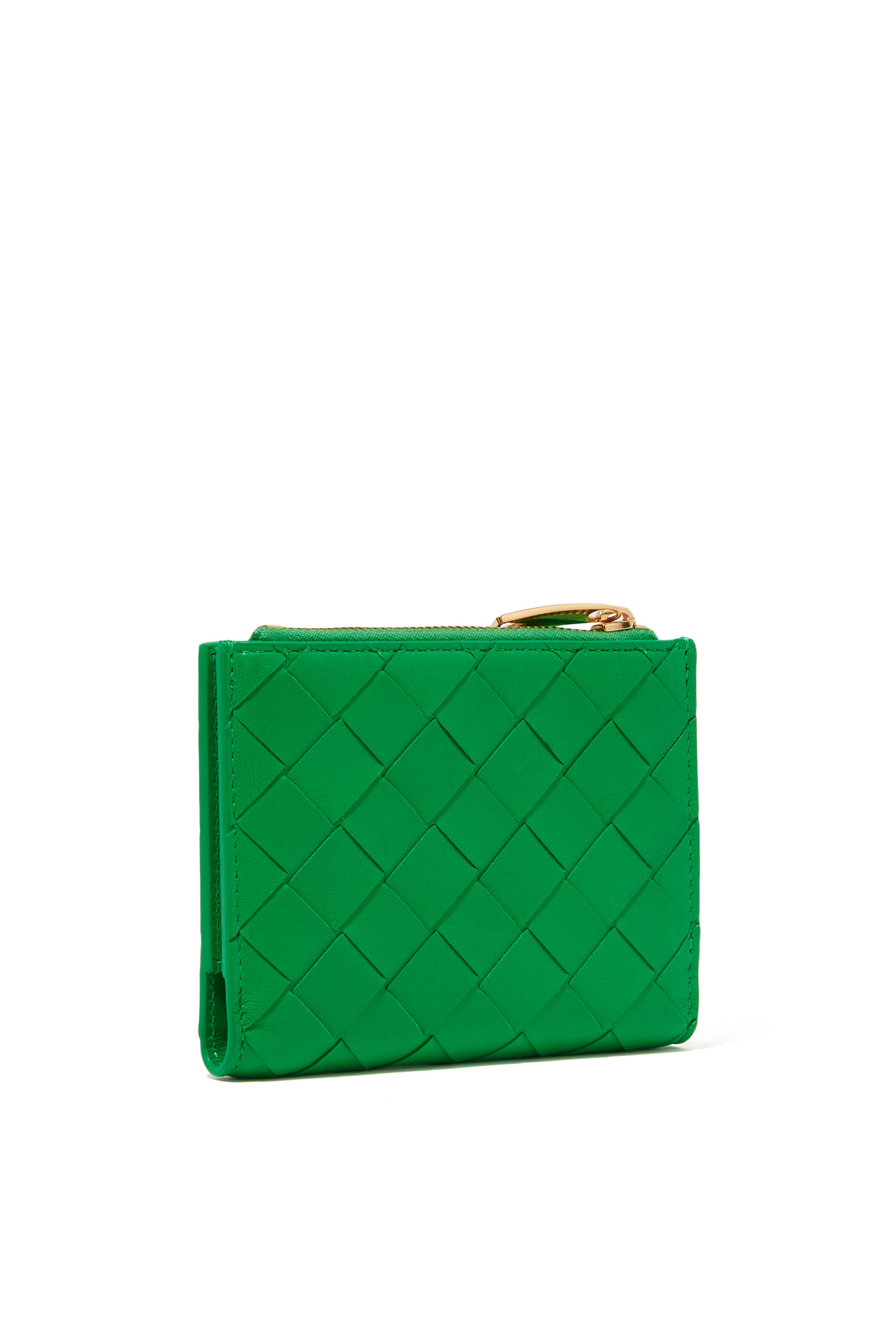 Small Intrecciato Bi-Fold Zip Wallet