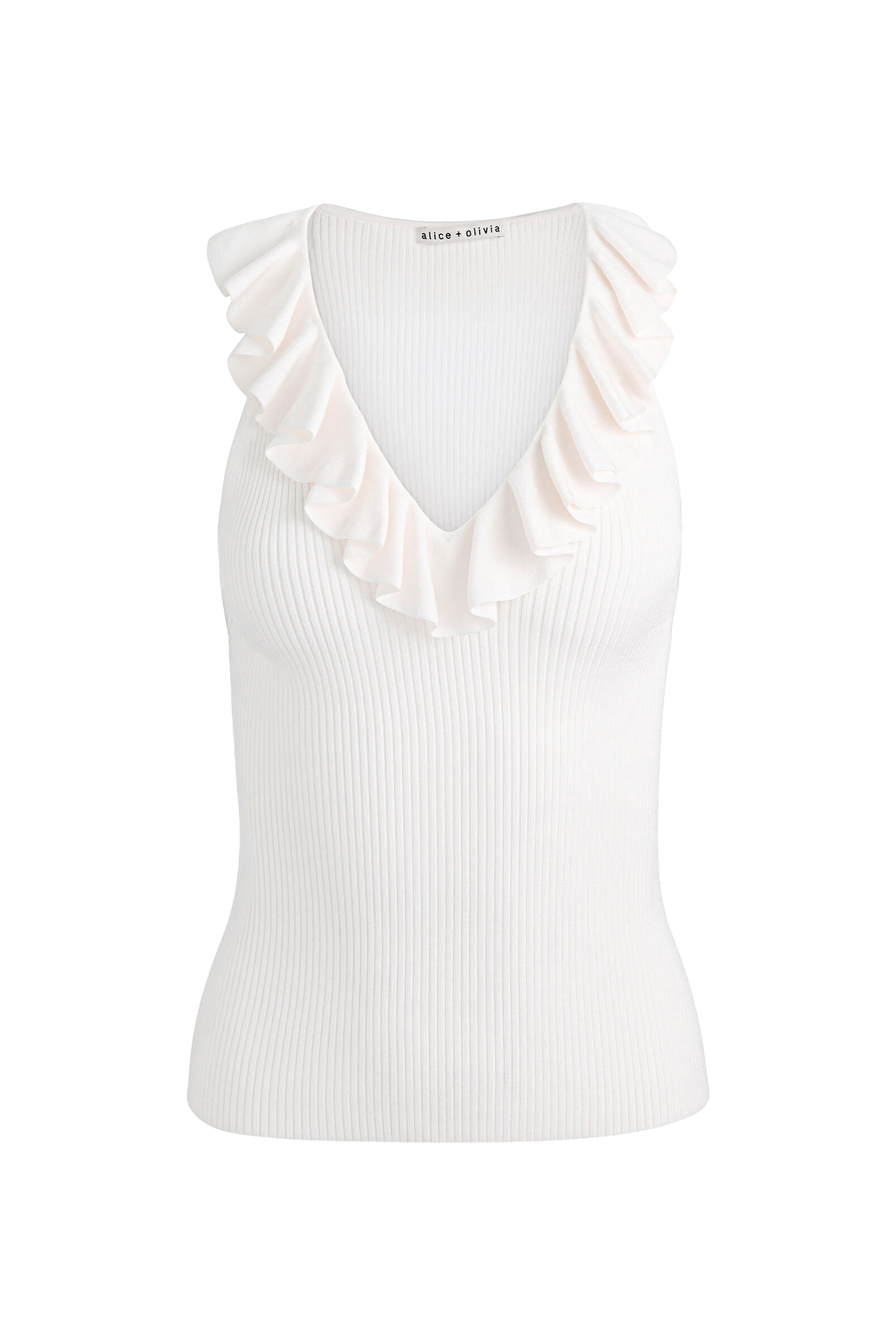 بلوزة مارين بلا أكمام مزينة بكشكش