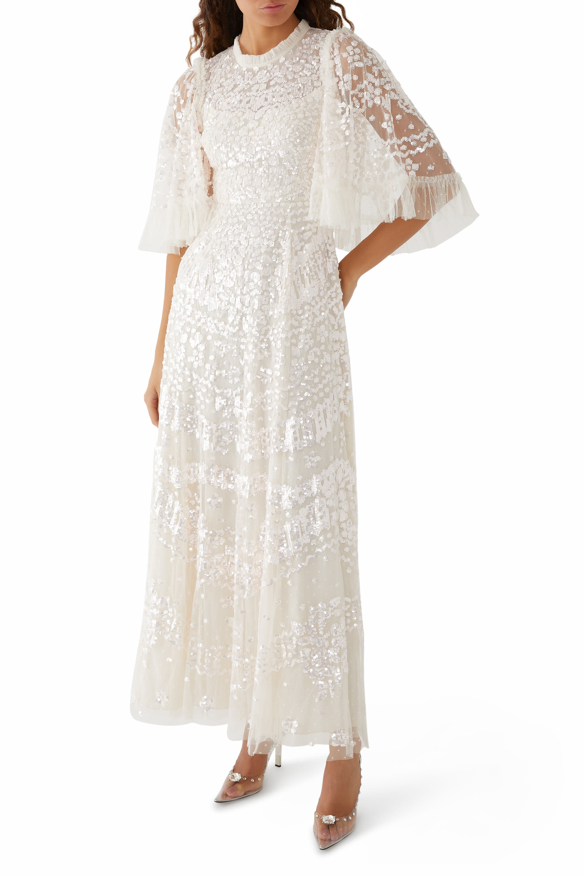 فستان سهرة أناييس مزين بترتر