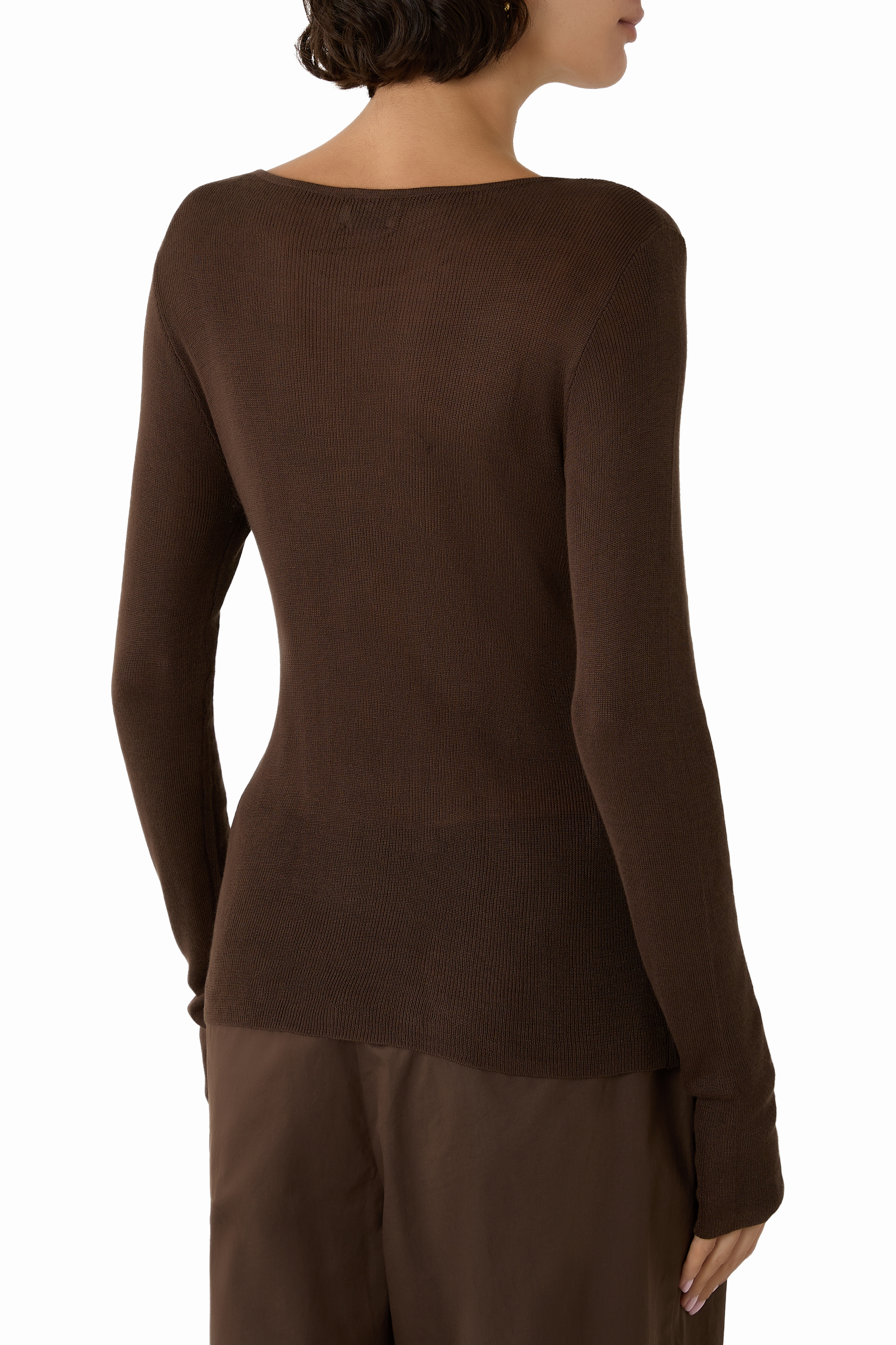 بلوزة بأكمام طويلة منسوجة