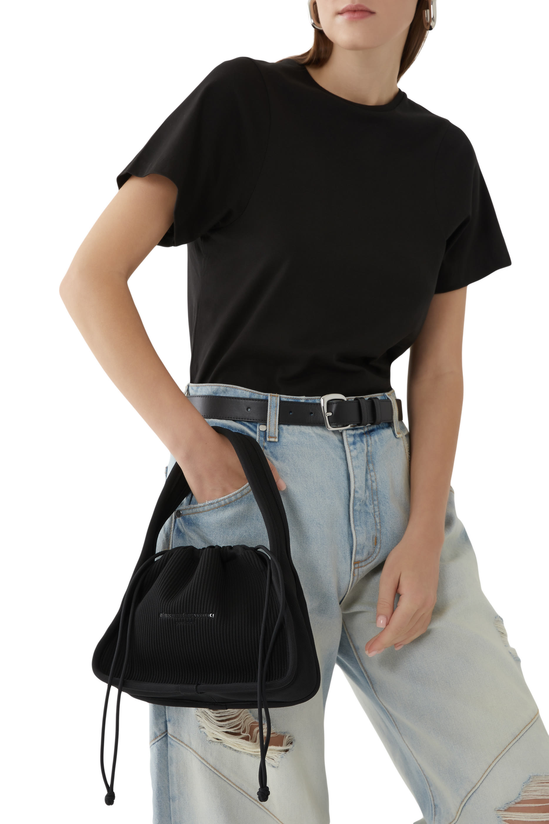 حقيبة راين صغيرة نسيج مضلع