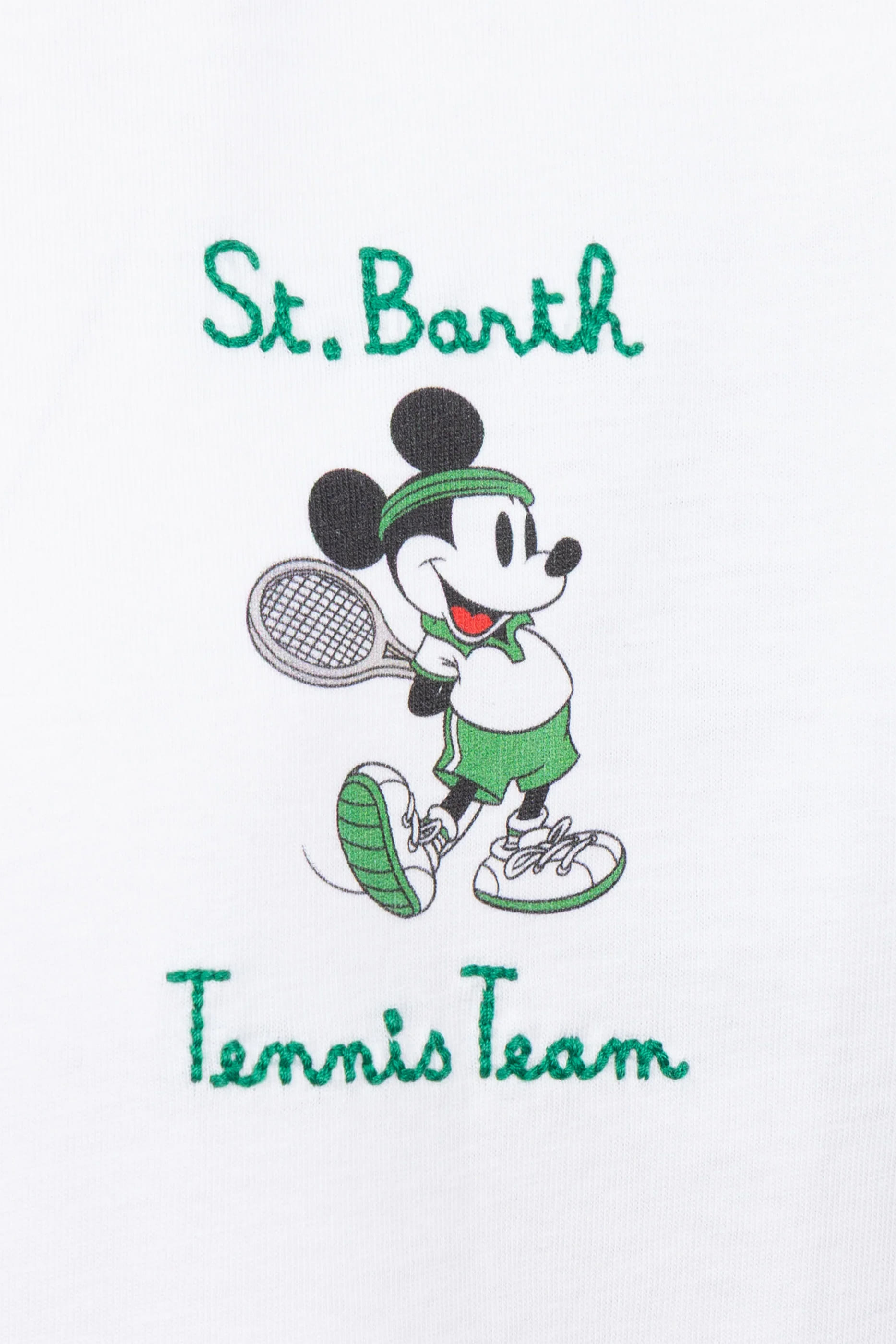 تيشيرت بتطريز الشعار وطبعة ميكي ماوس للأطفال