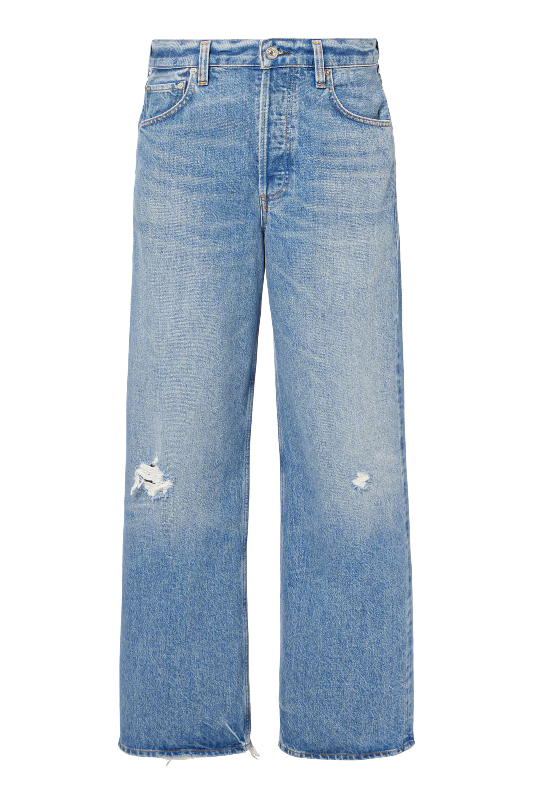 بنطال أيلا بقصة قصيرة وحافة منسلة دنيم