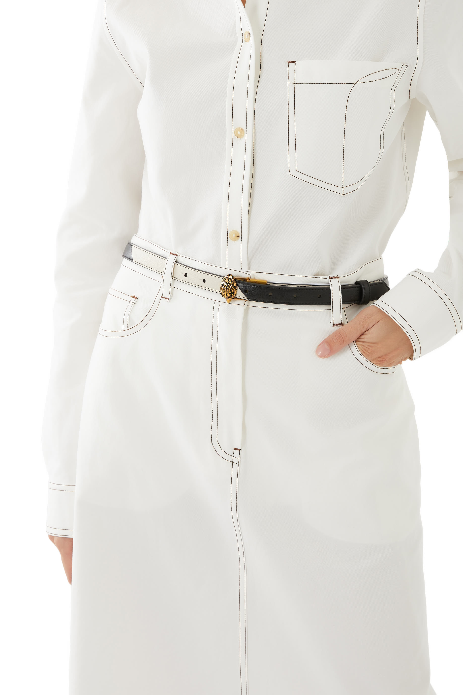 حزام بوجهين بحلية برأس النسر