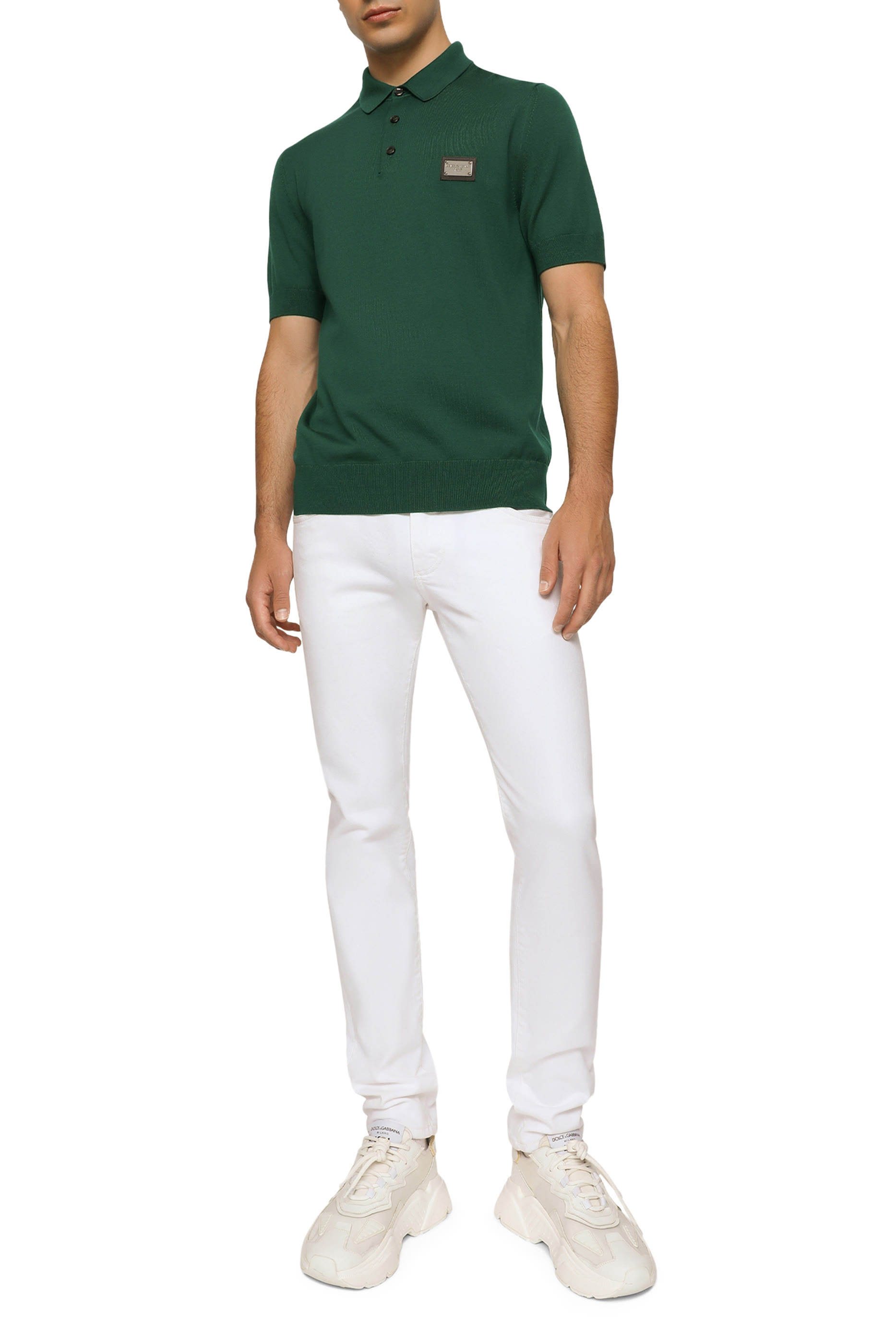 قميص بولو برقعة شعار الماركة صوف