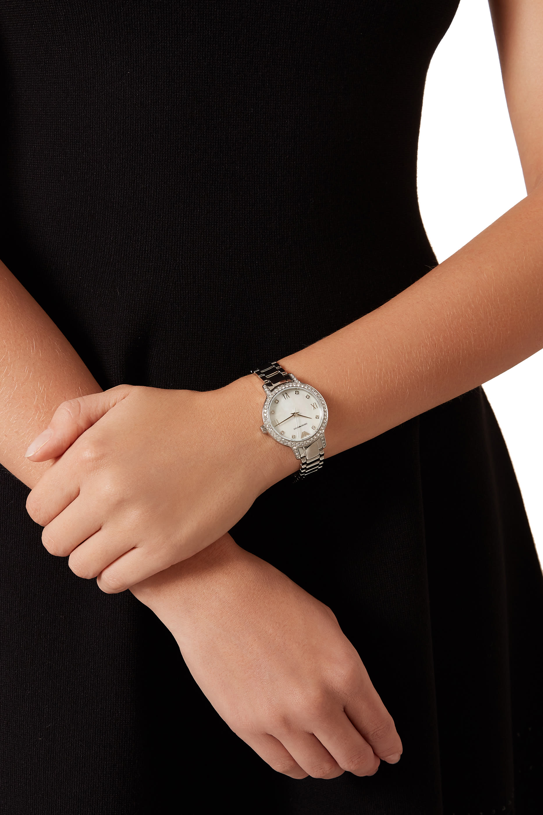 ساعة كليو مرصعة بالكريستال ستانلس ستيل مقاس 32 مم