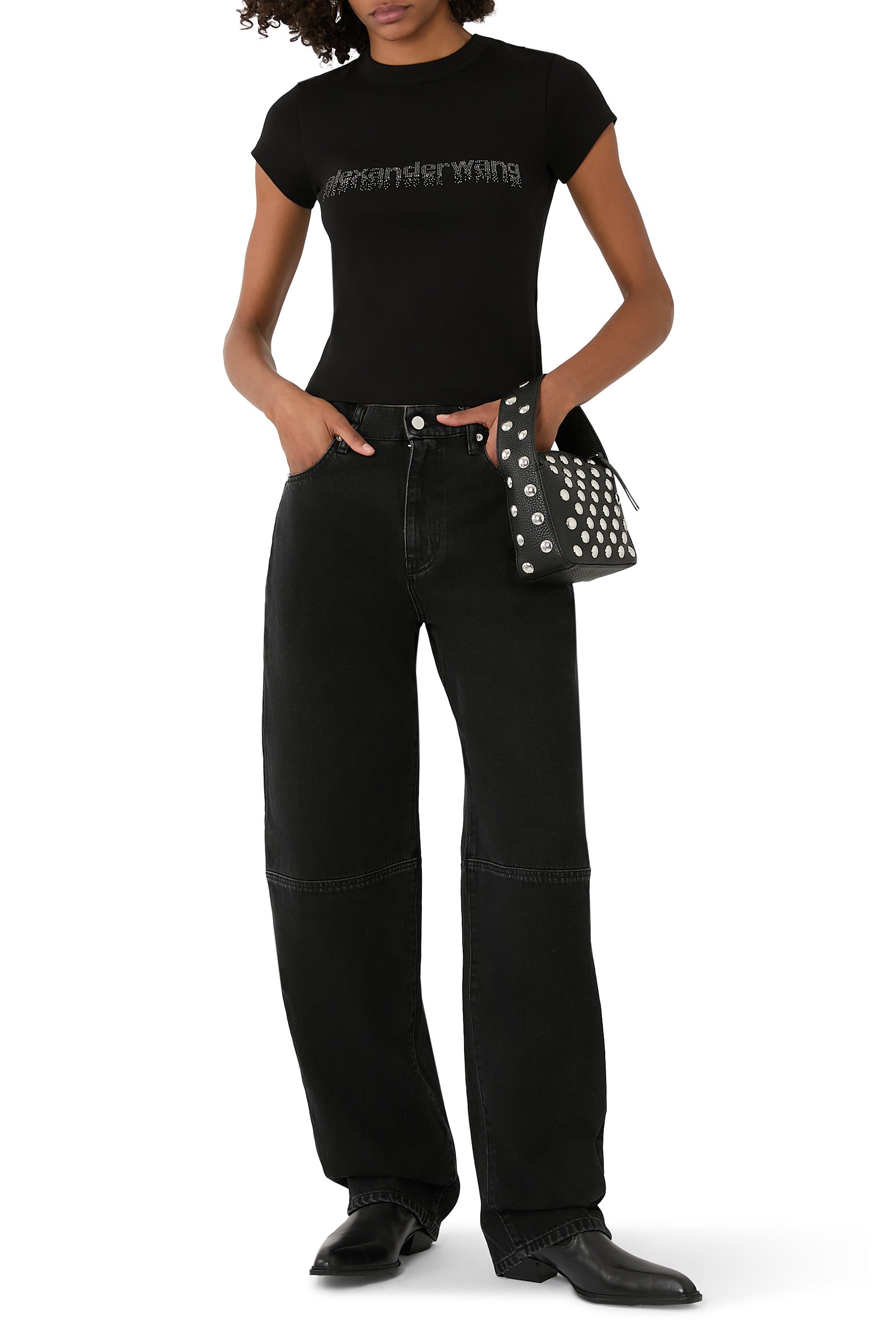 تيشيرت قصير بزينة غرافيكية مثبتة حراريا