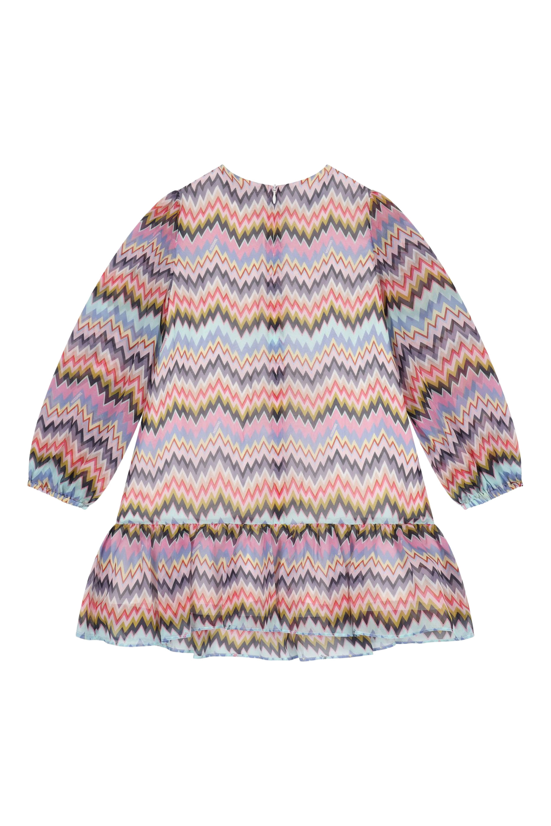 فستان قصير بنقشة خطوط متعرجة للأطفال