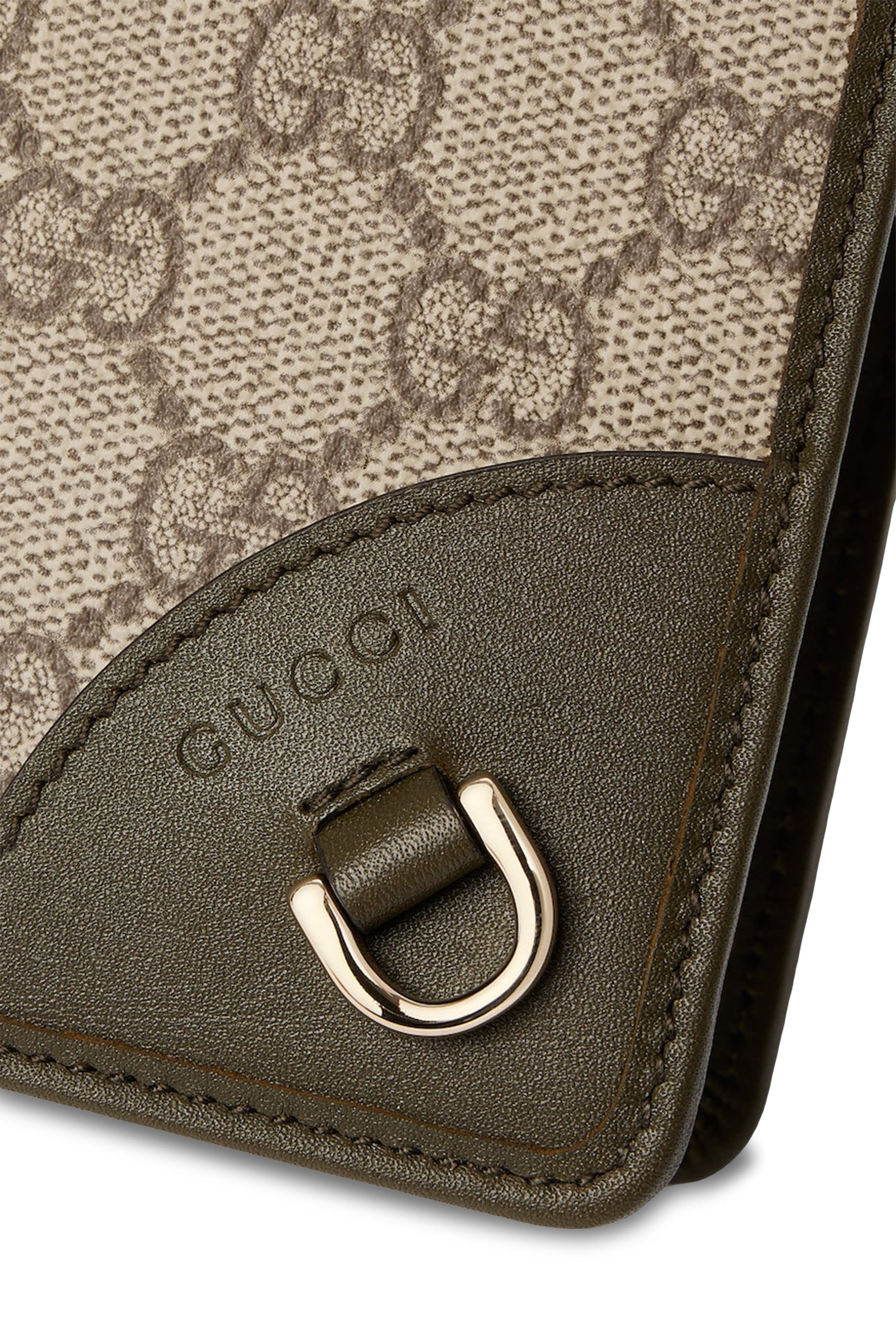 محفظة بنقشة حرفي شعار الماركة وسلسلة