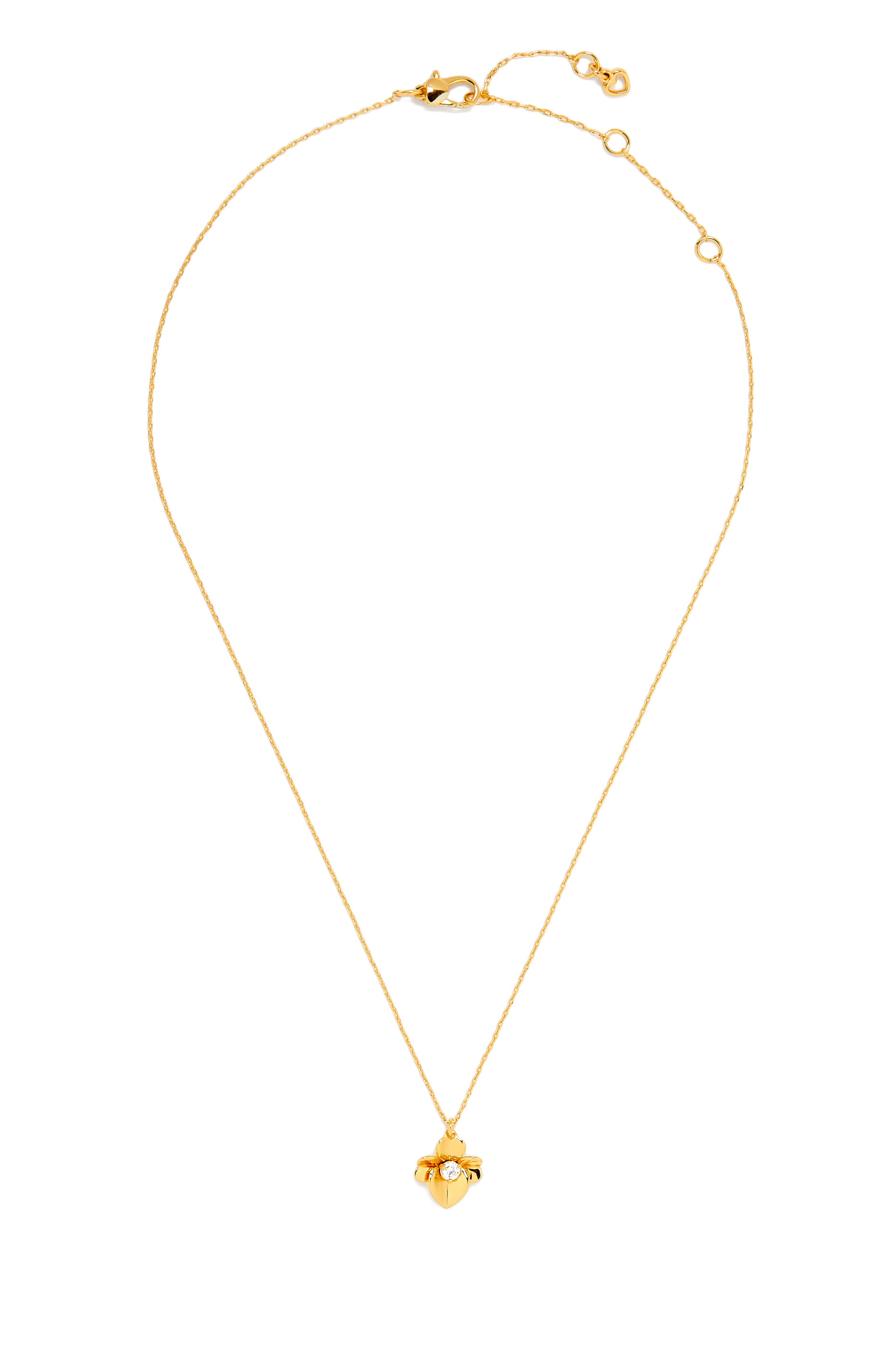 قلادة بريشس بانسي بحلية صغيرة مرصعة بأحجار زركونيا مكعبة، معدن مطلي