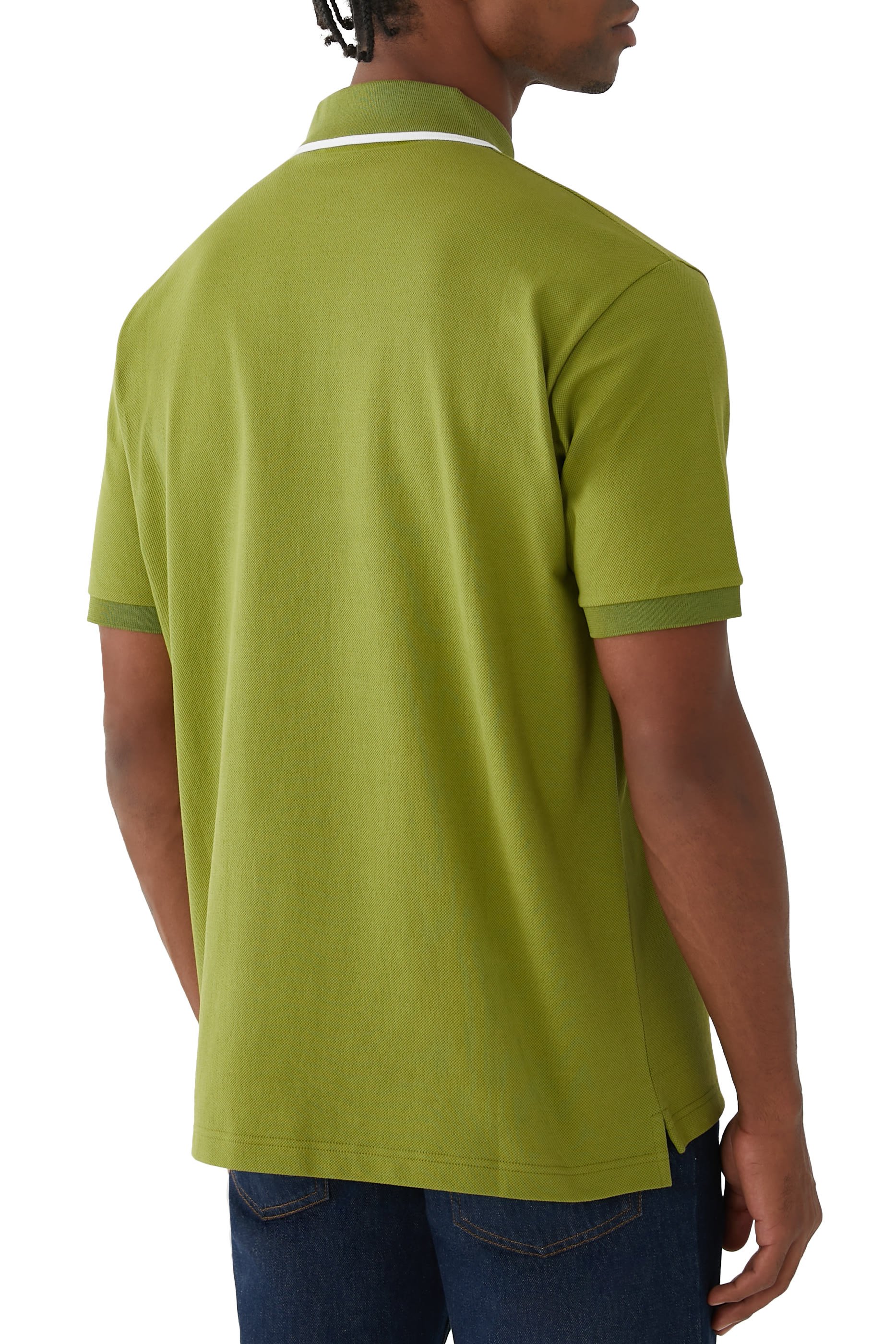 قميص بولو بشعار الماركة قطن بيكيه مطاطي