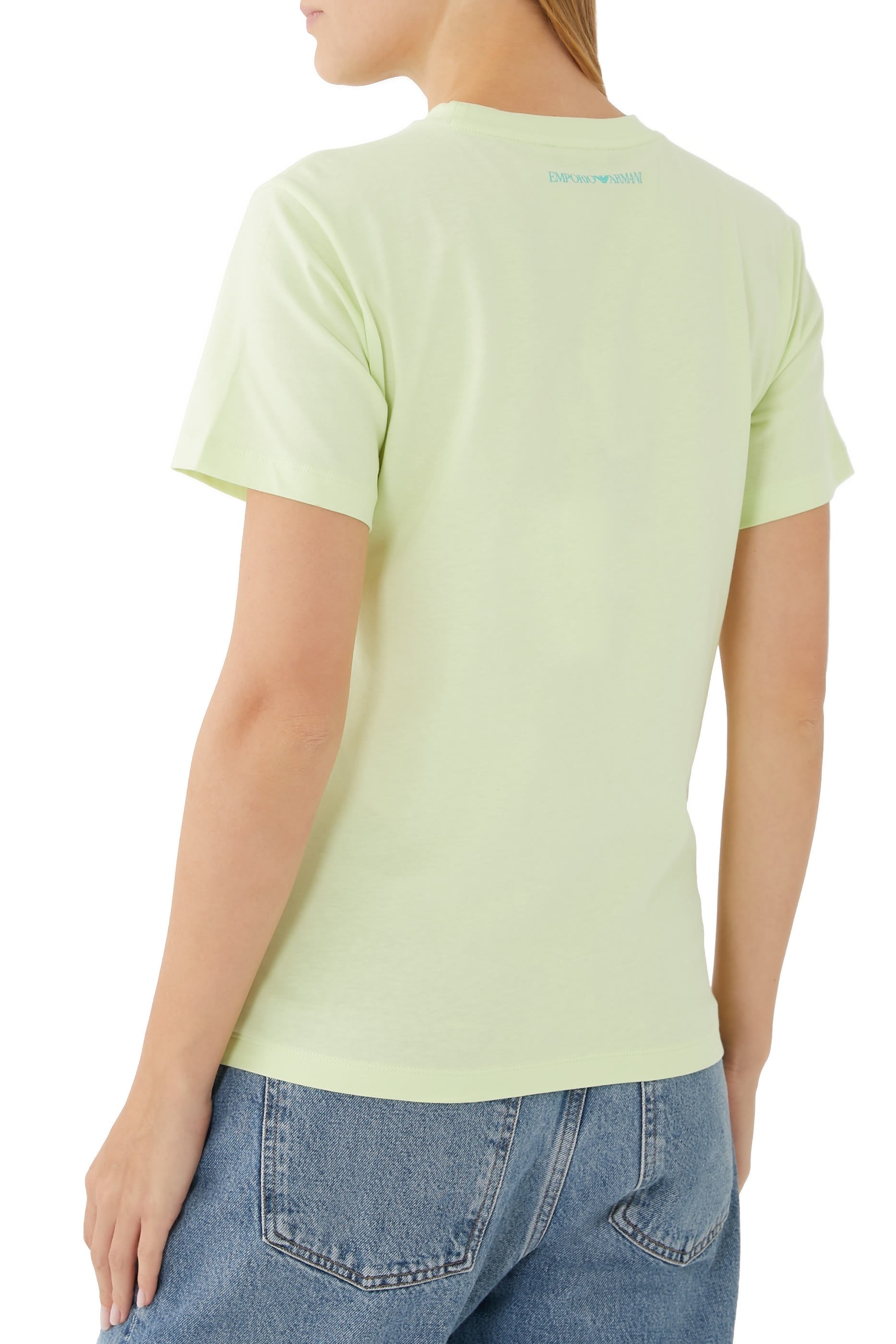 تيشيرت بطبعات شعار الماركة مزين بالغليتر