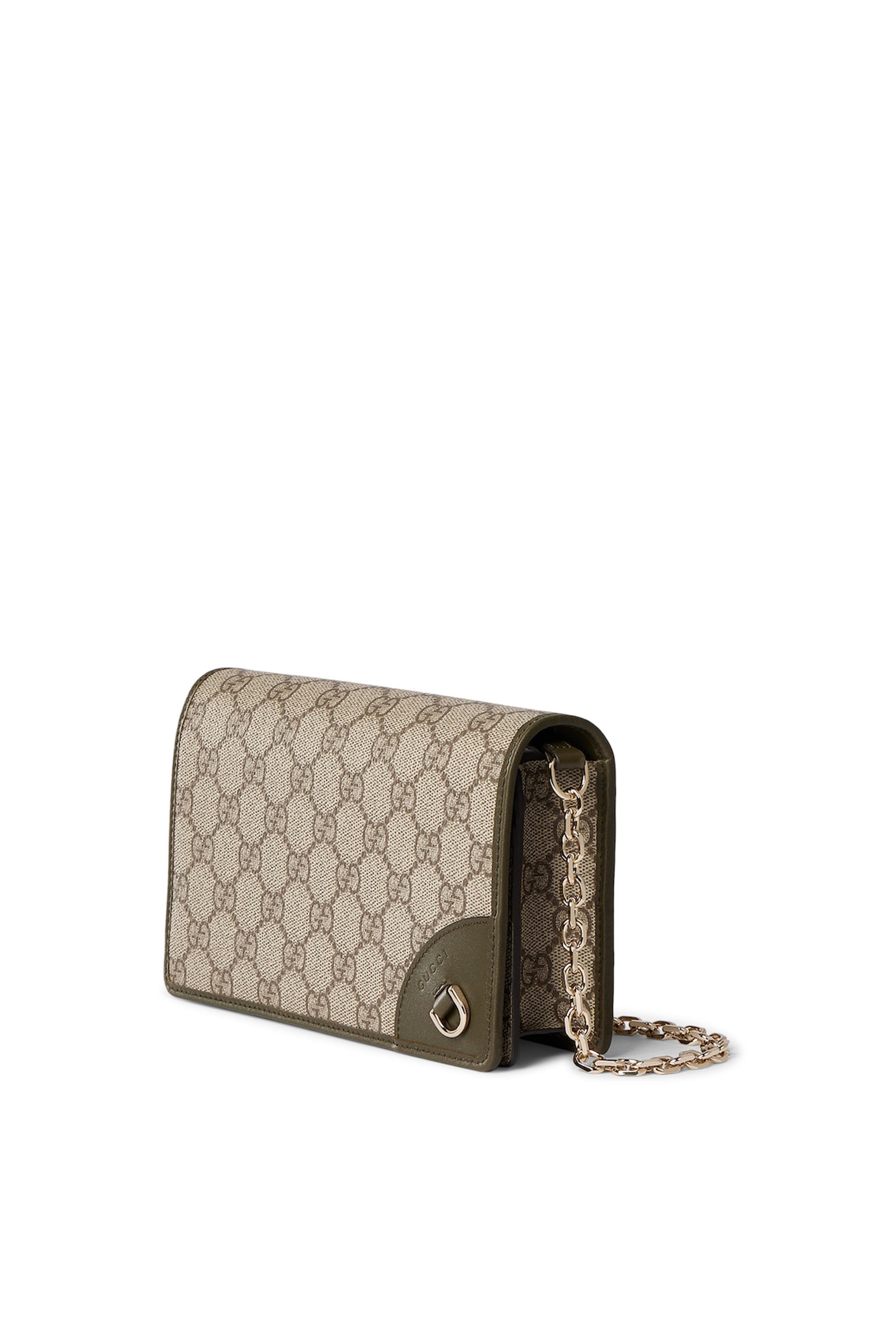 محفظة بنقشة حرفي شعار الماركة وسلسلة