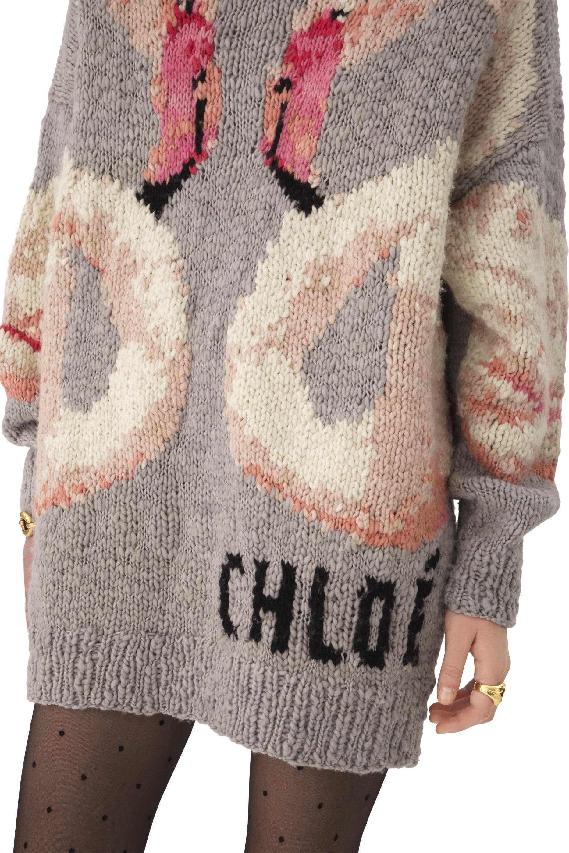 سترة بقصة فضفاضة بشعار الماركة