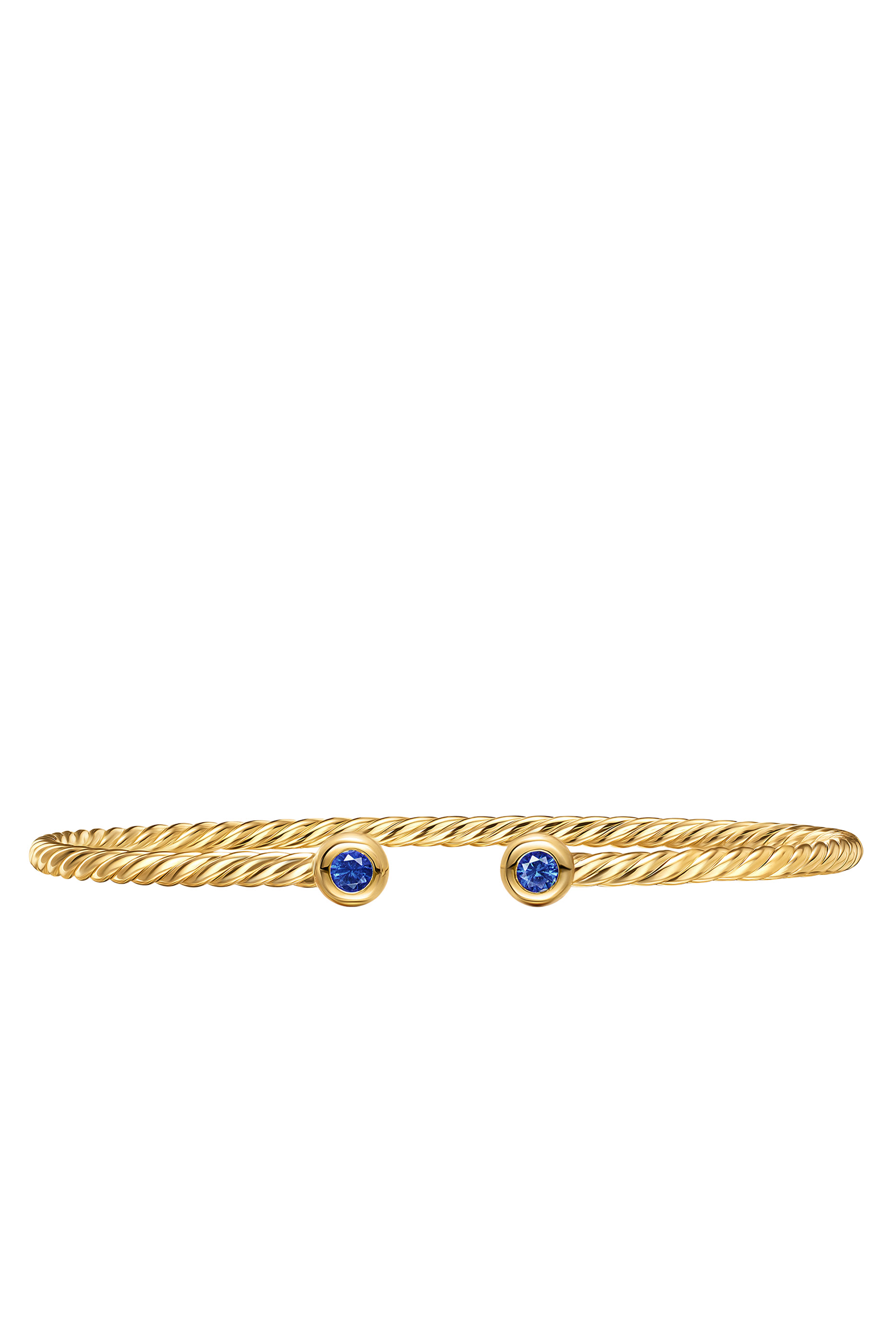 Micro Cablespira&reg; Flex Round Bracelet, 18k Yellow Gold & Sapphire