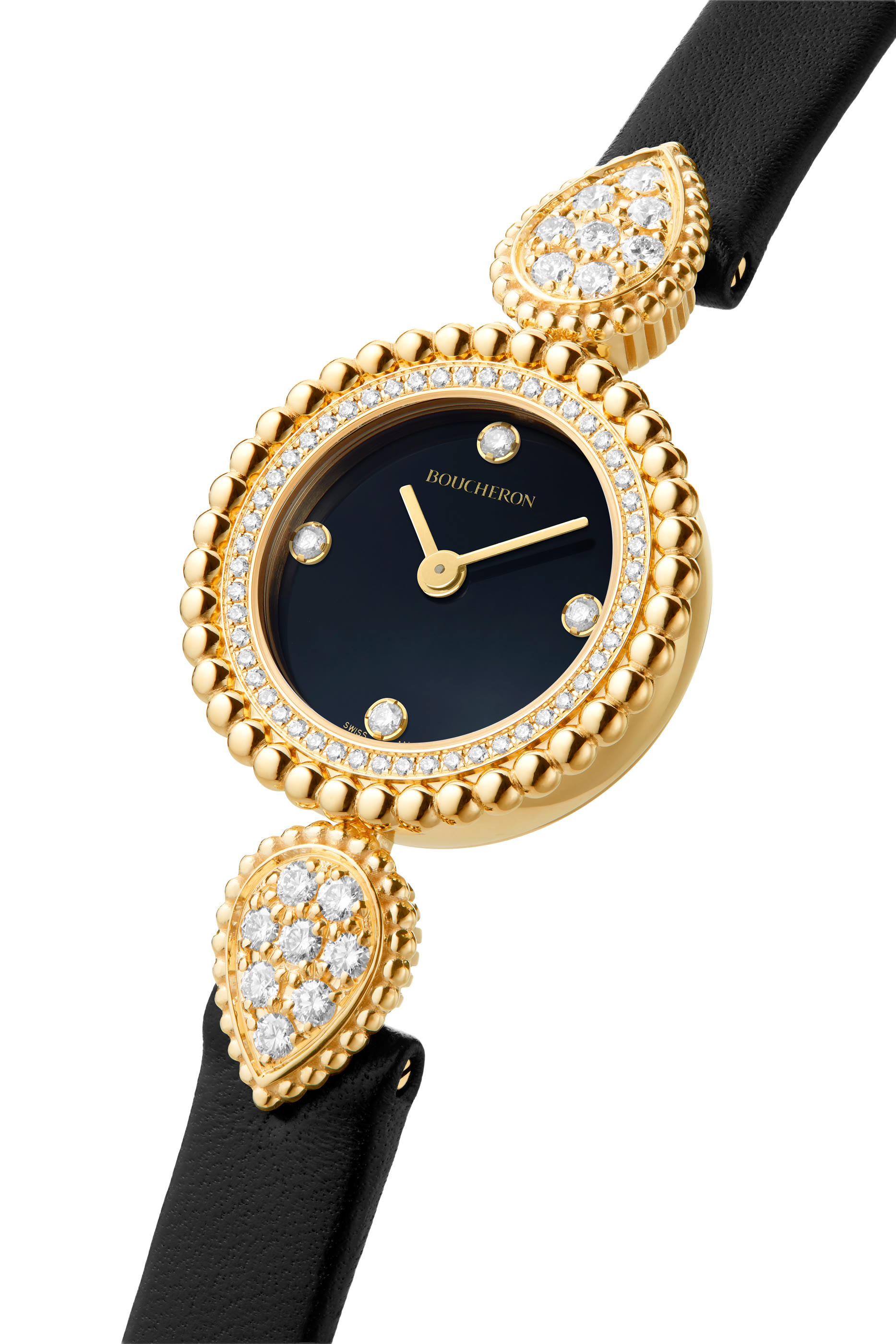 Serpent Boh&egrave;me Watch, 18K Yellow Gold, Diamonds & Black Onyx