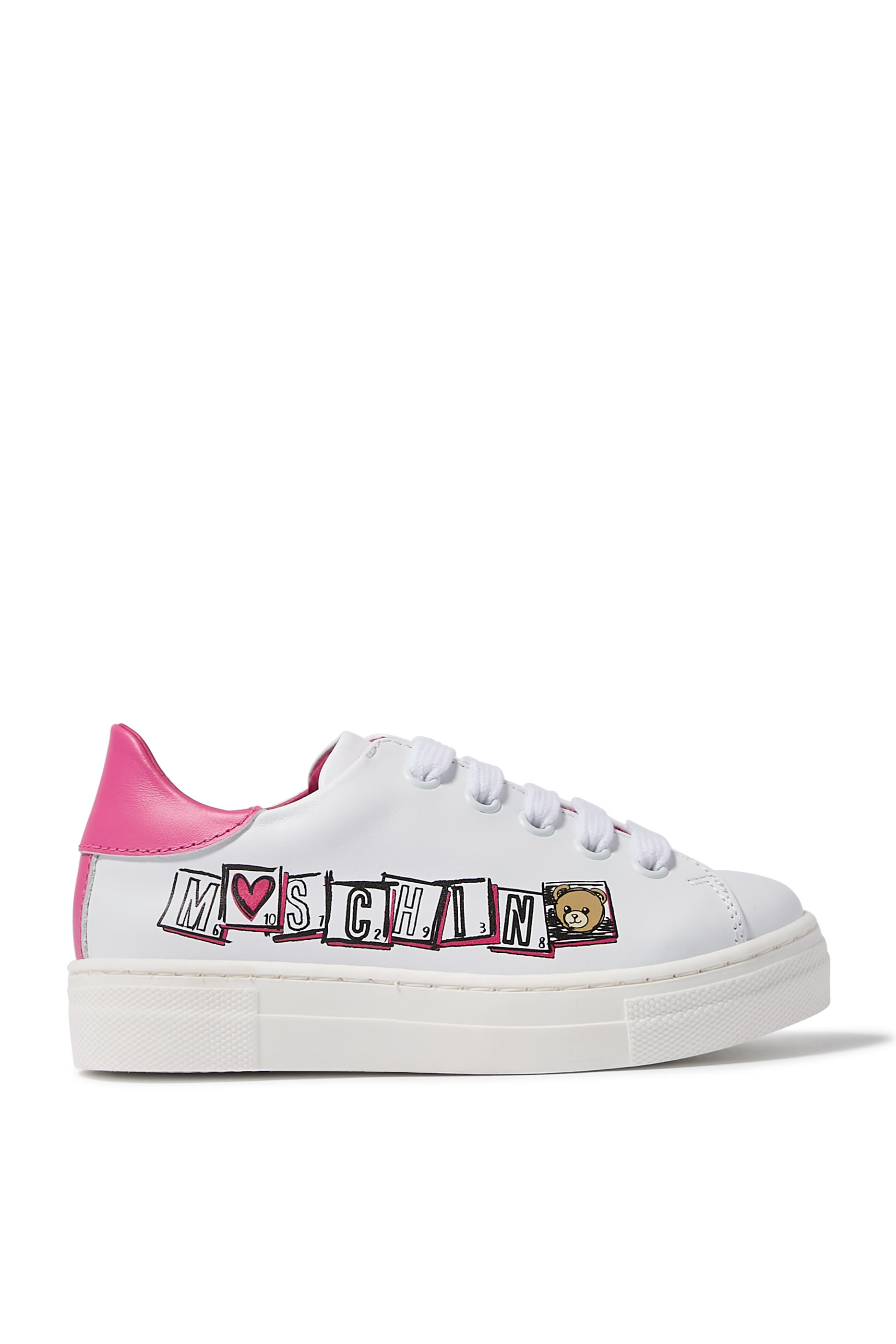 سنيكرز مزين بالدب تيدي جلد للأطفال