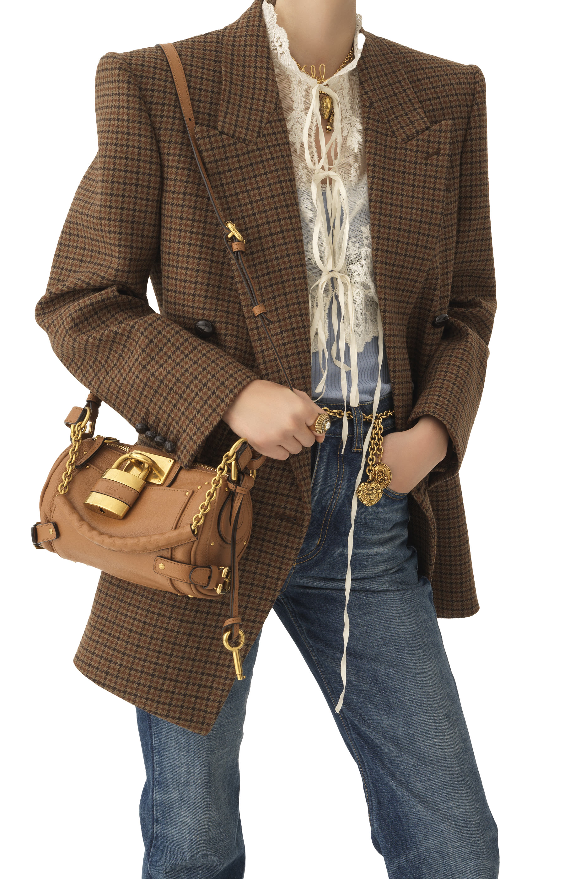 حقيبة بادينغتون صغيرة بحمالة سلسلة جلد