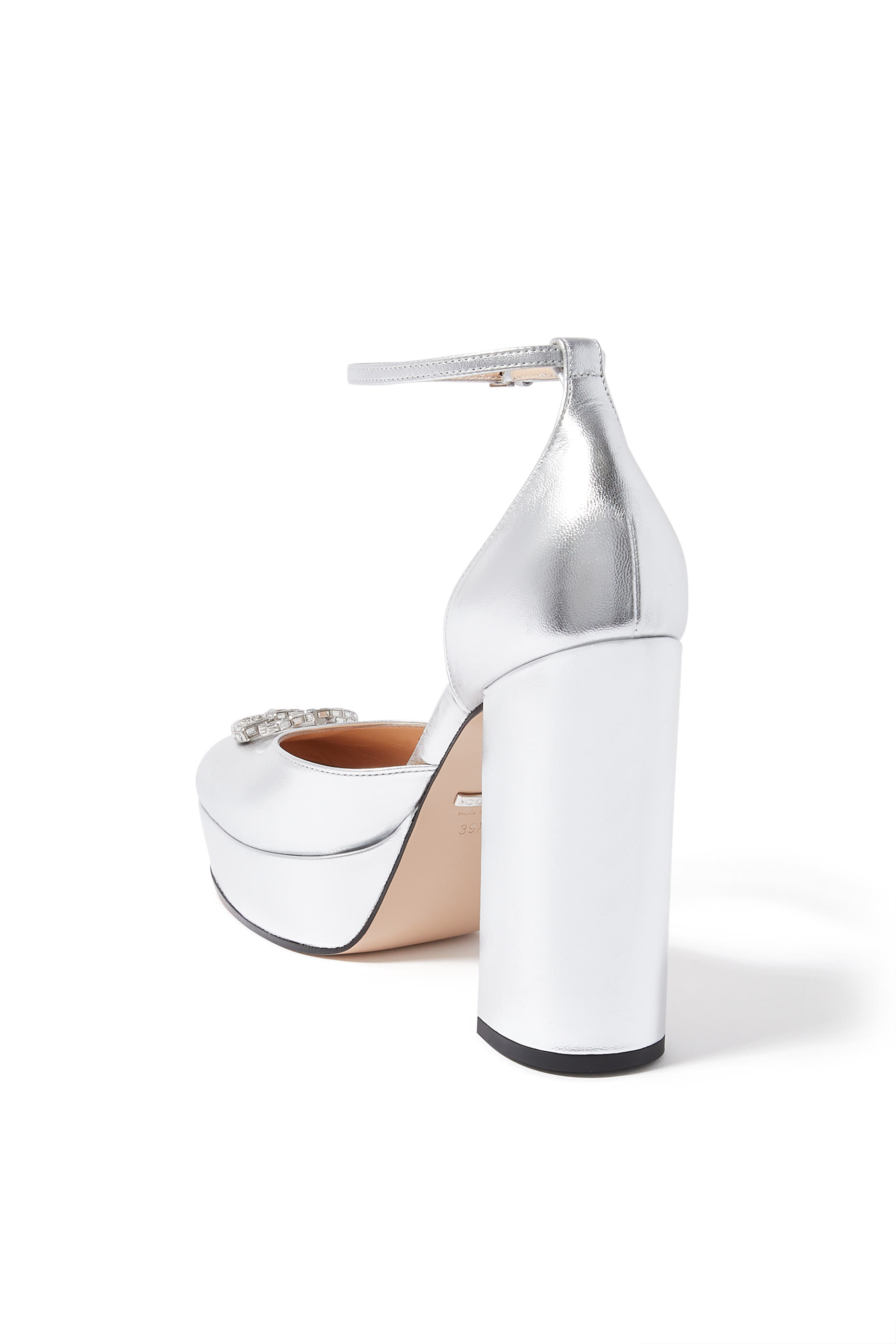 حذاء كلاسيكي بنعل سميك وحلية حرفي شعار الماركة 115 جلد