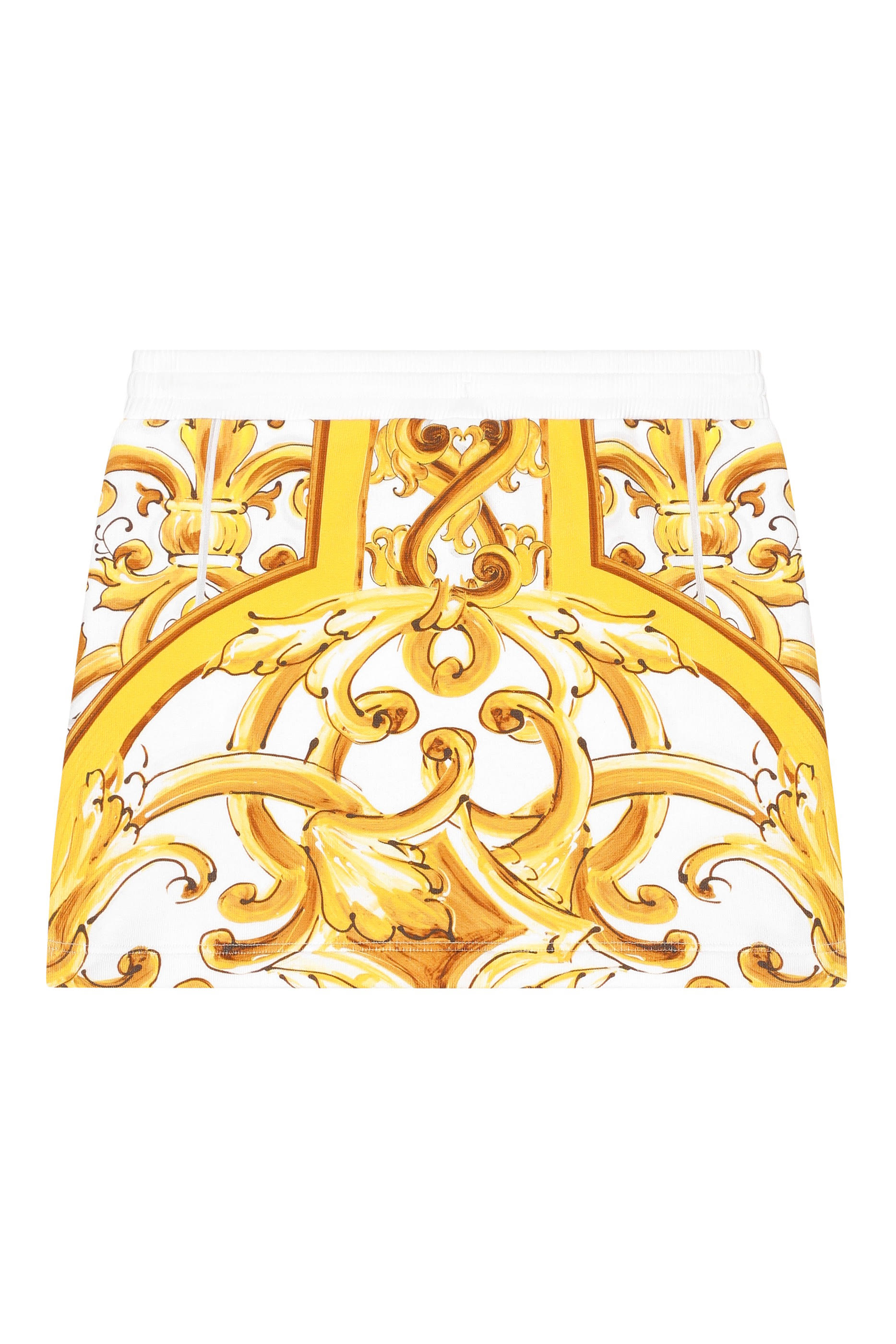 تنورة بطبعات مايولكا صفراء للأطفال