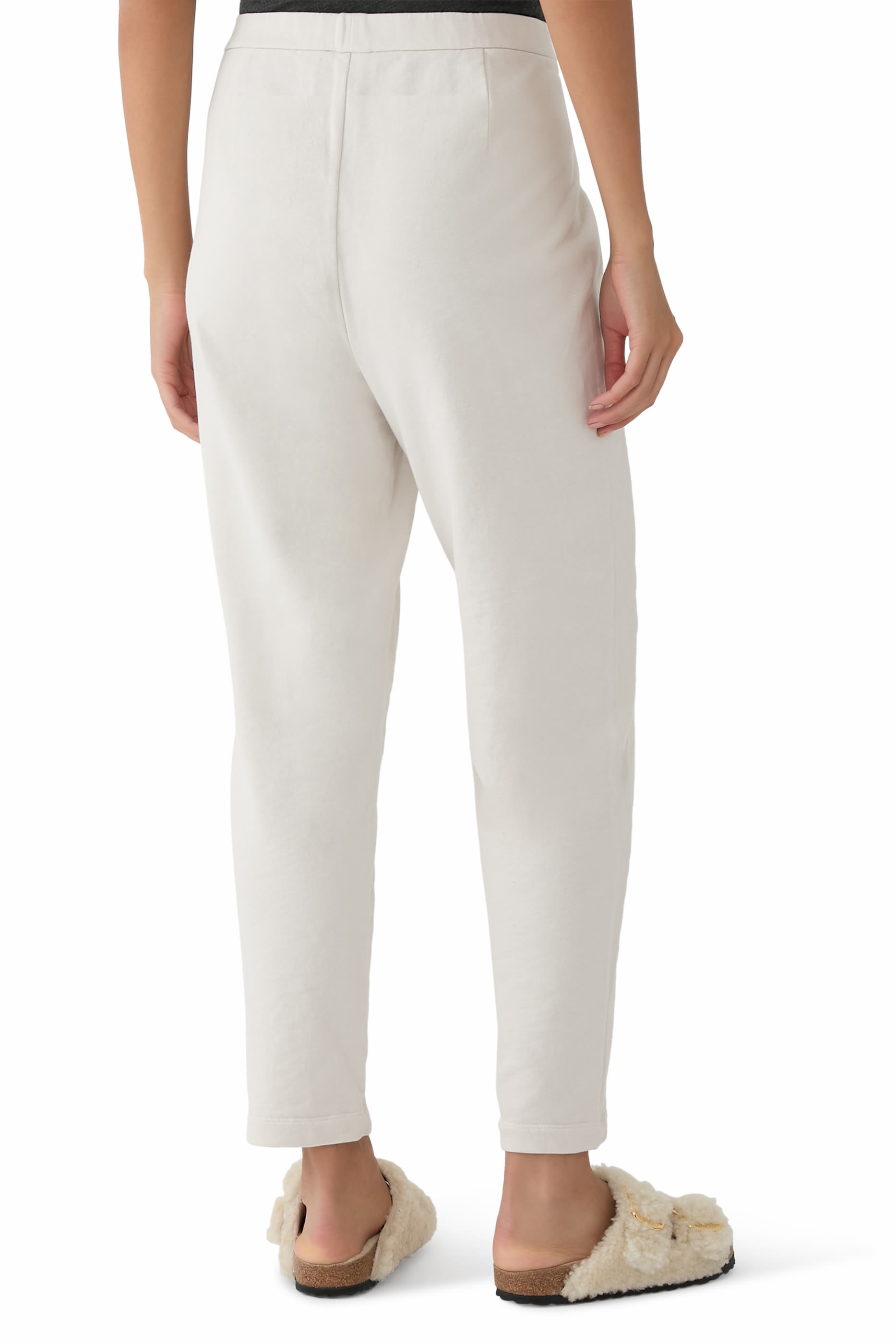 بنطال بقصة مريحة قماش تيري مصبوغ