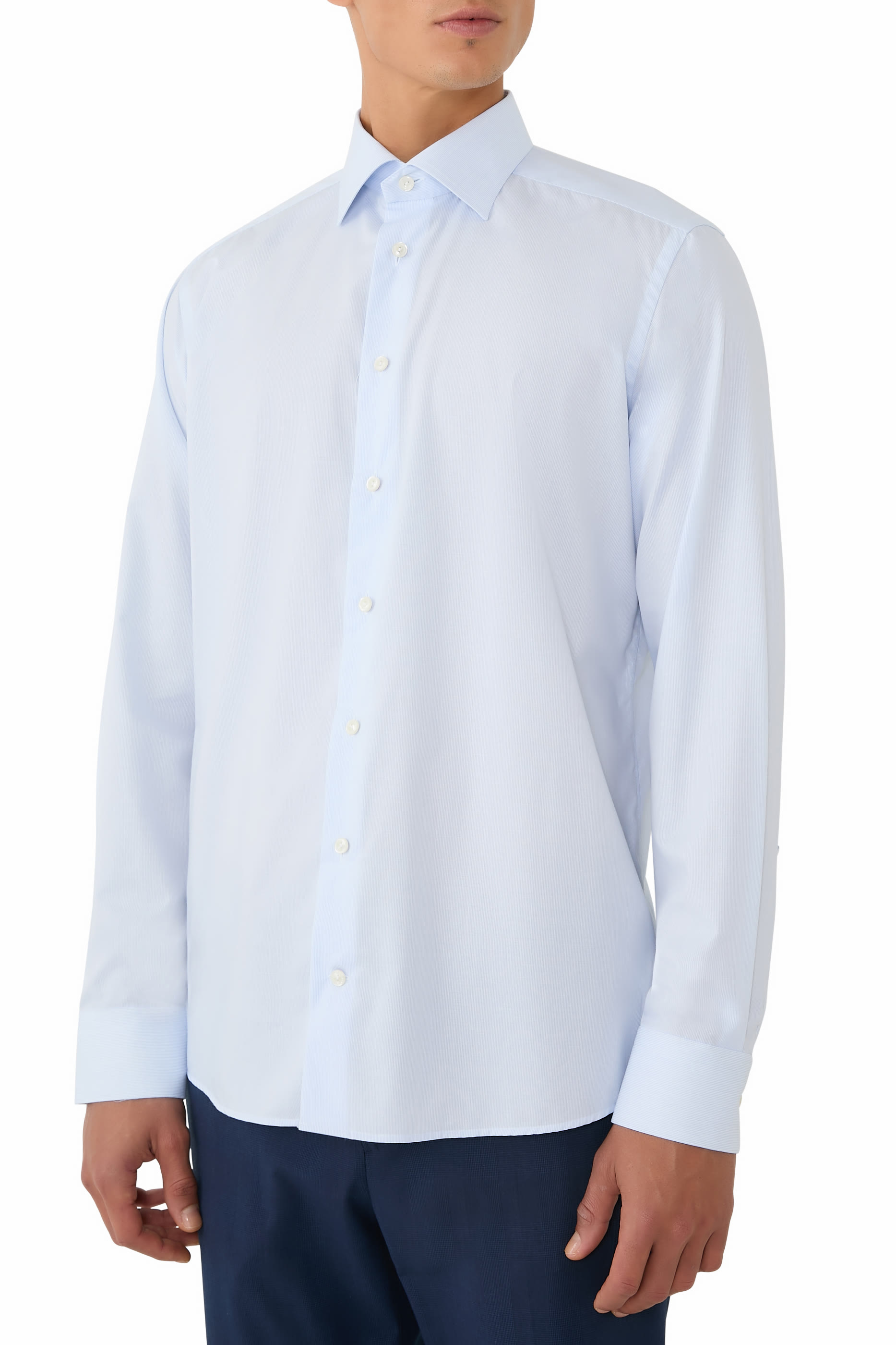 قميص مخطط قطن وتينسيل لايوسيل