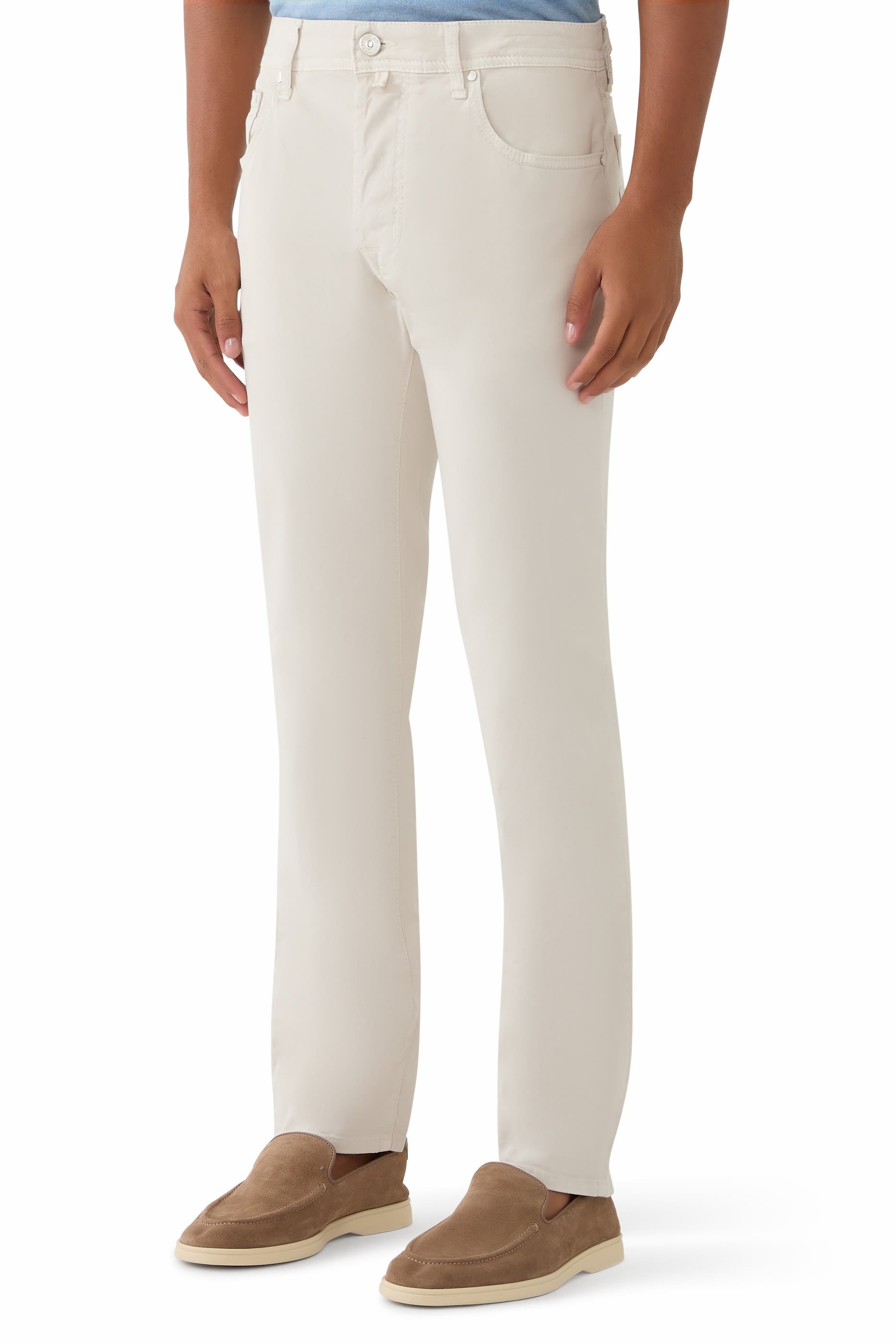 بنطال بارد بقصة ضيقة عادية وخمس جيوب