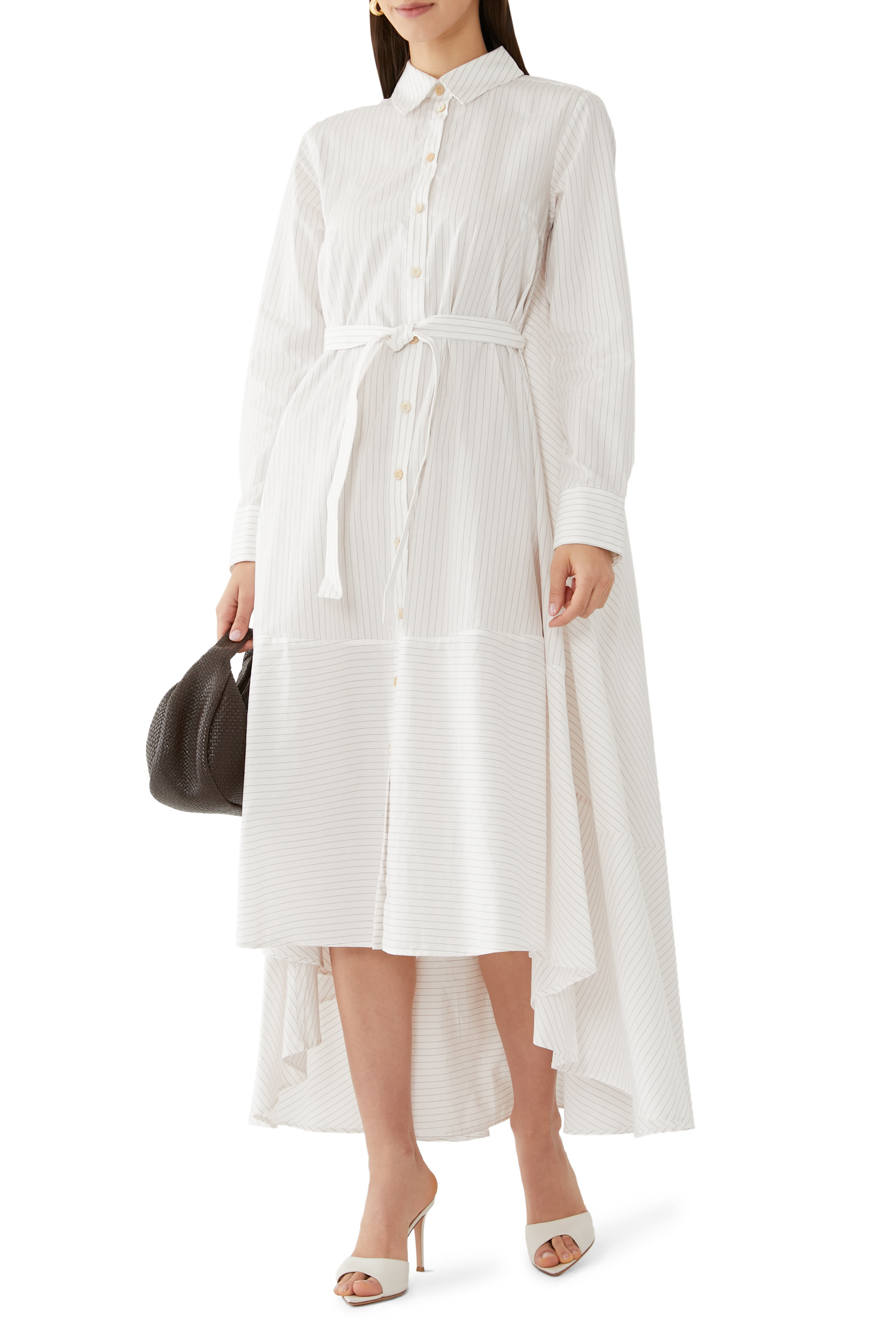 فستان رام  بتصميم قميص مخطط