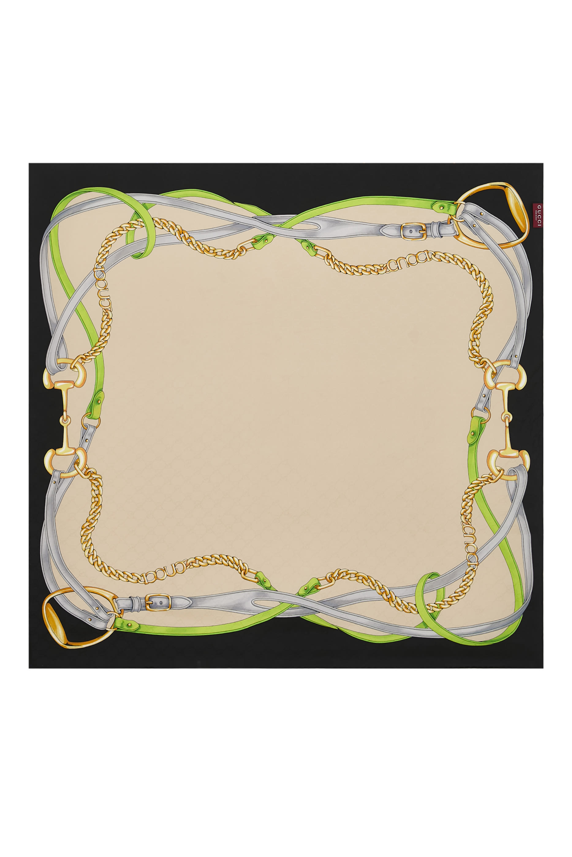 وشاح مربع بنقشة حرير