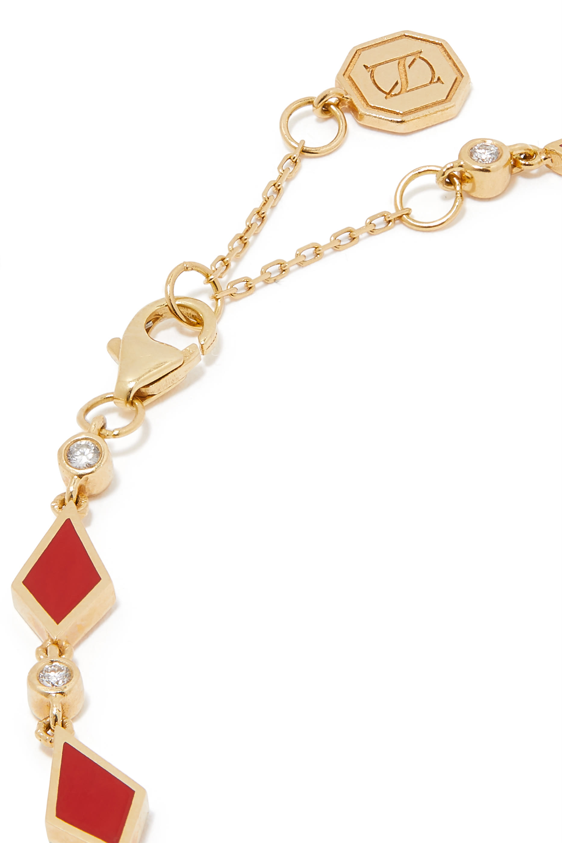 سوار موزاييك مرصع بالماس ذهب أصفر عيار 18