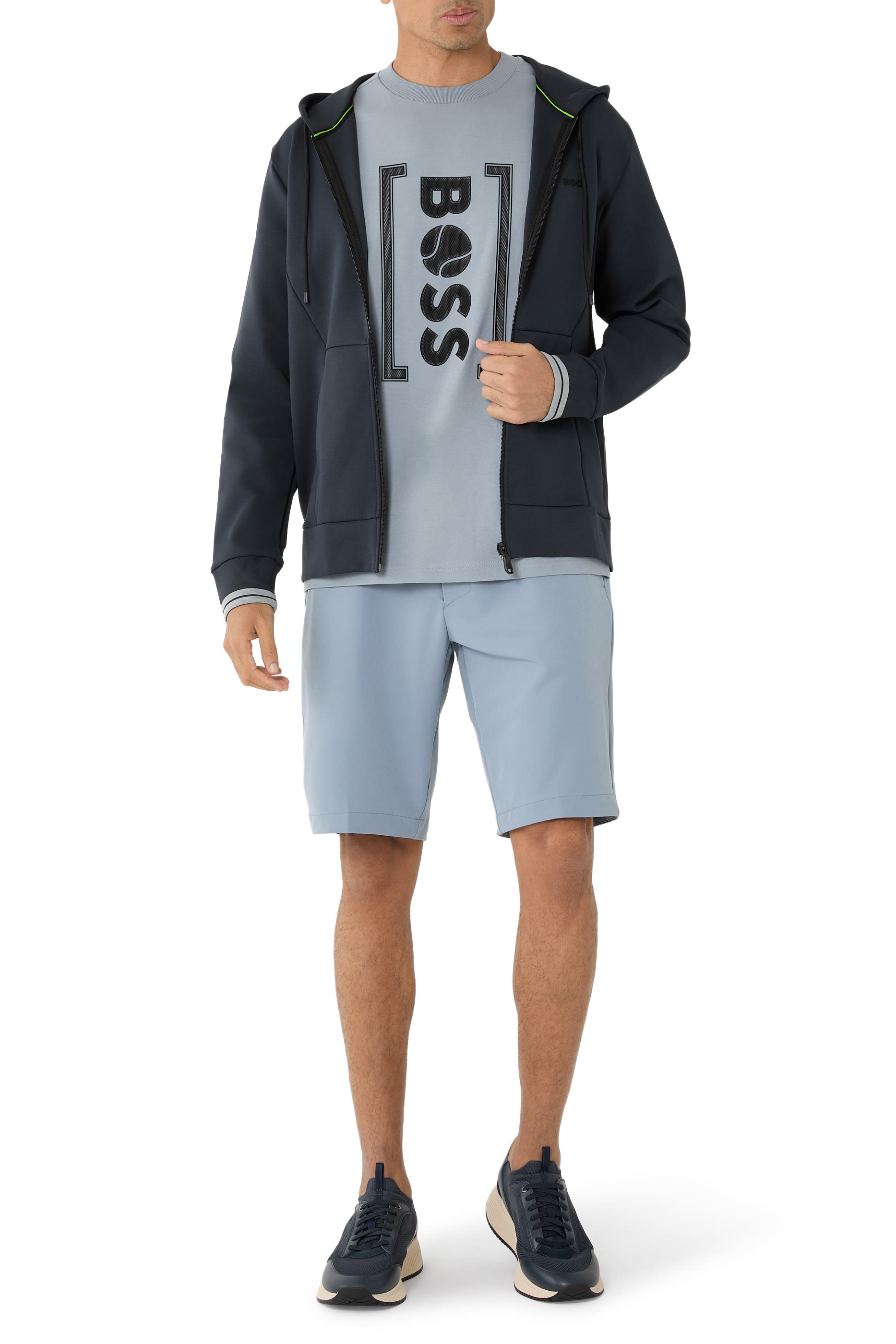 تيشيرت بقصة مريحة بطبعة شبكية مستوحاة من رياضة التنس