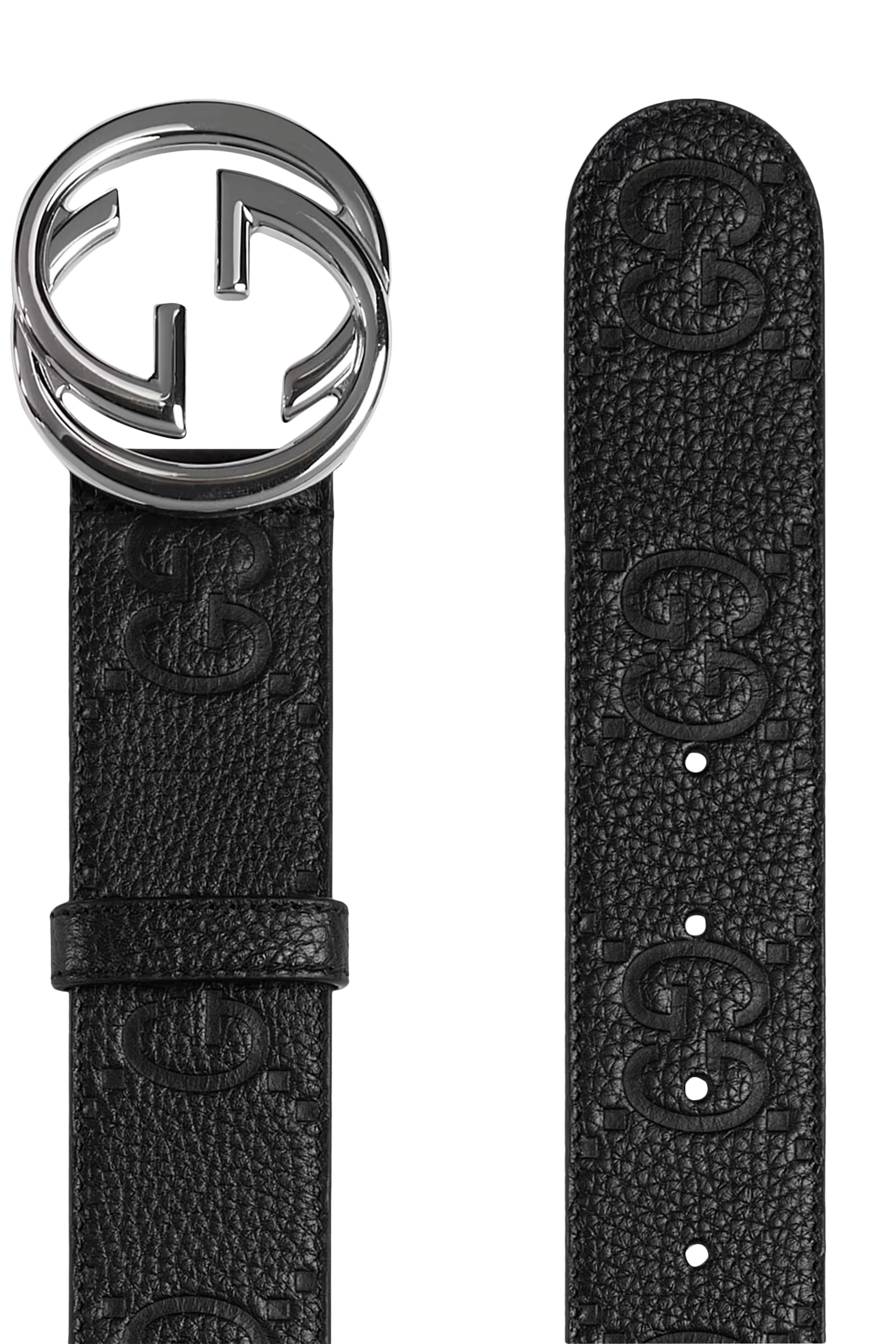 حزام عريض بإبزيم بحرف شعار الماركة متداخل