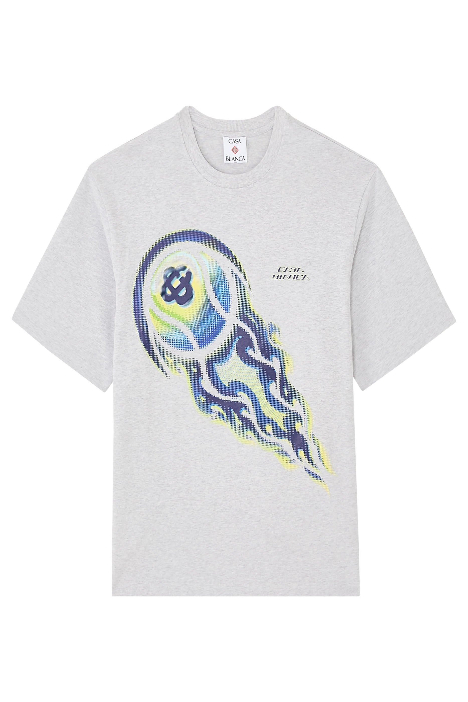 تيشيرت بطبعة كرة تنس مشتعلة