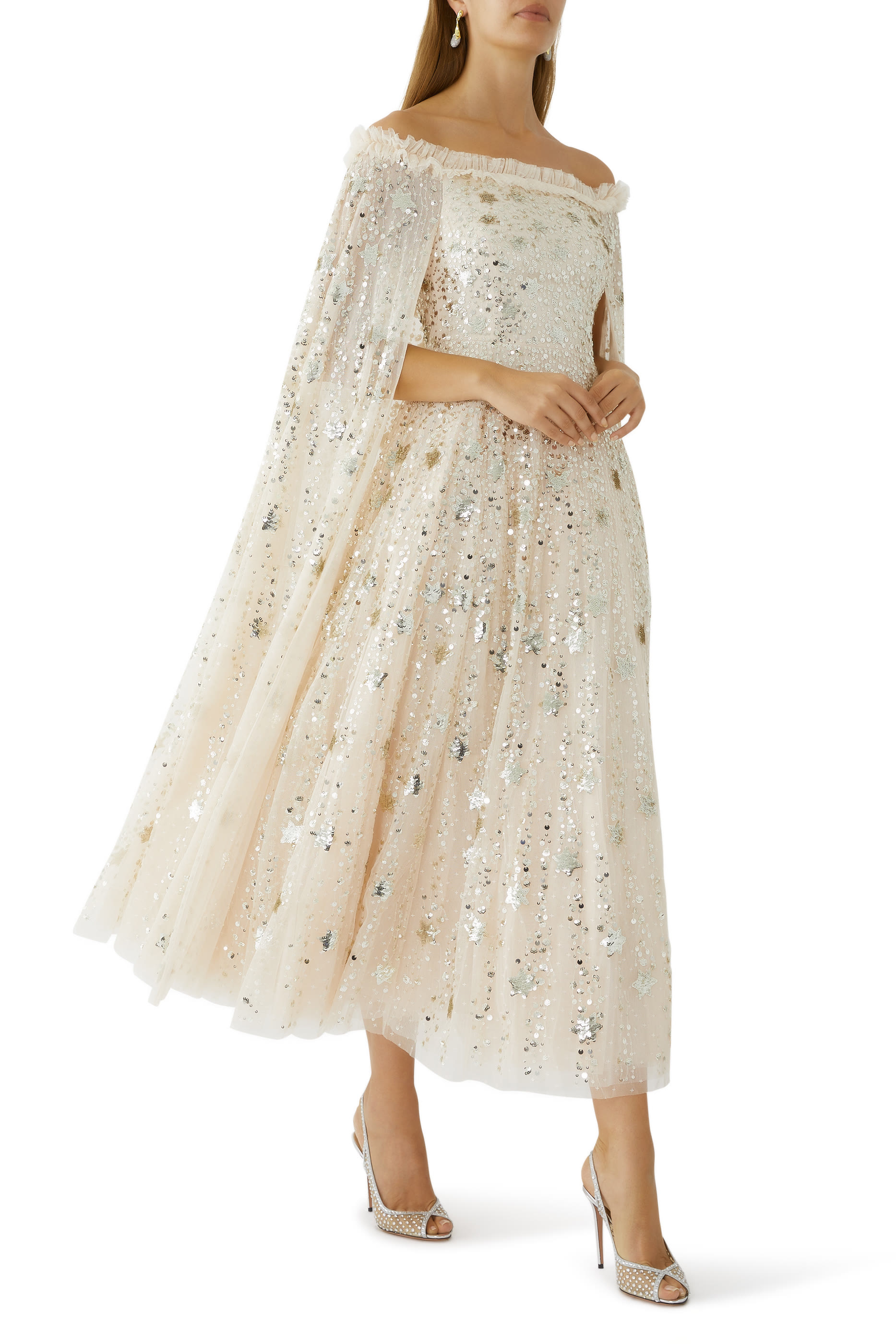 فستان سهرة شوتينغ ستارز بكاب بطول الكاحل