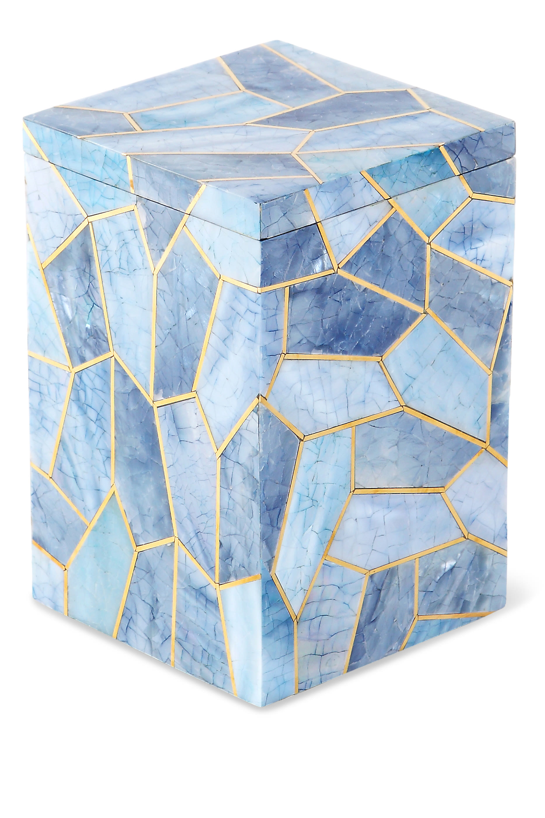 علبة بغطاء فرانشيسكا صدف ونحاس