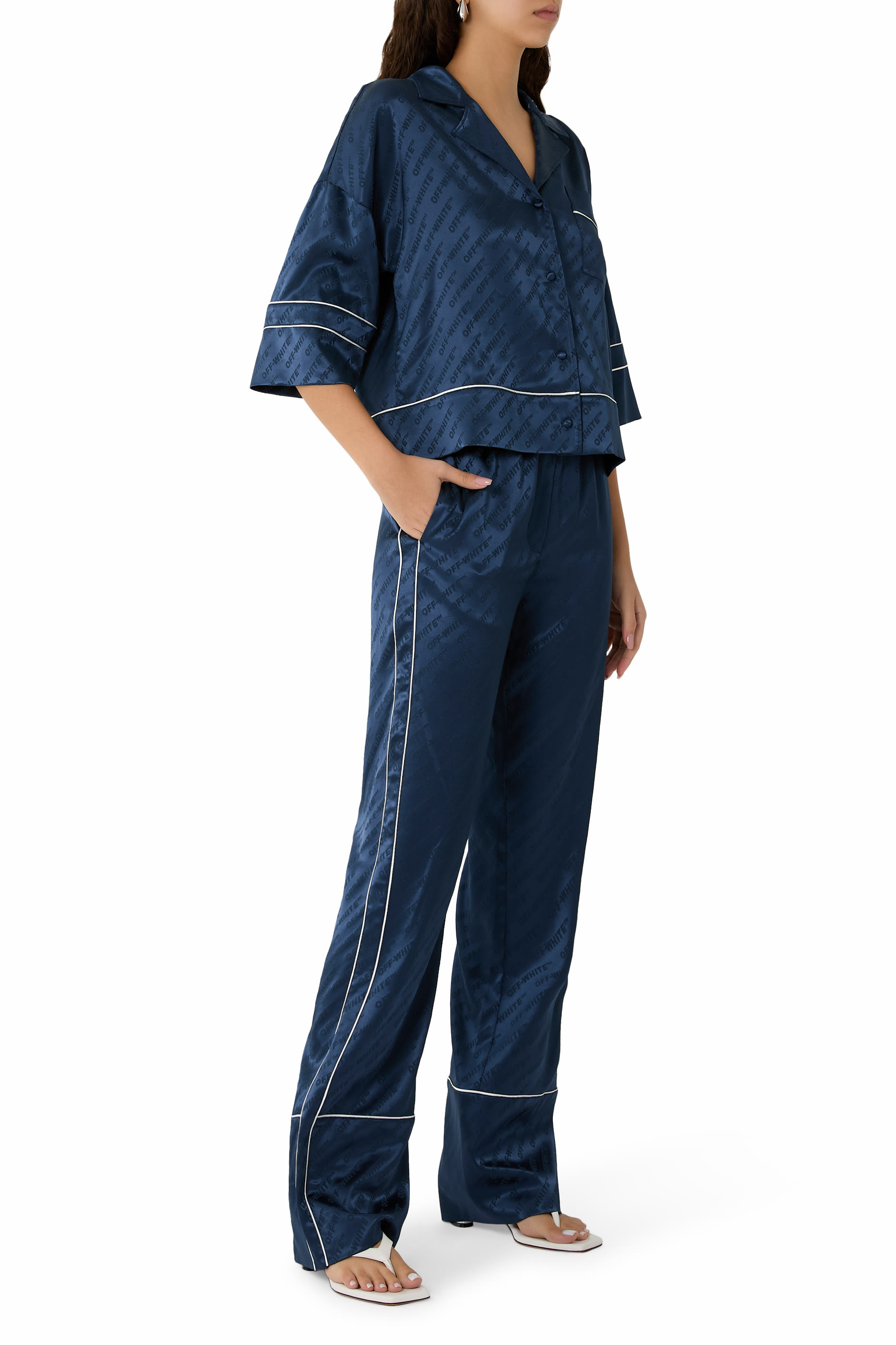 بنطال بيجامة جاكار ساتان